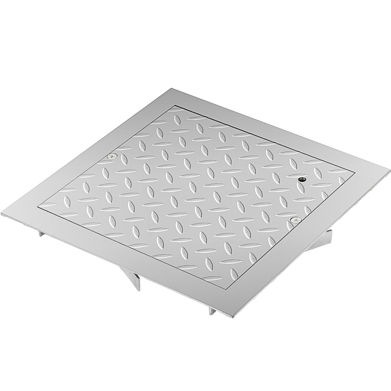 VEVOR Recessed Manhole Cover 11.8\"x11.8\" Clear Opening, Galvanized Steel Drain Cover Overall Size 14.5\"x14.5\", Sealed Square Manhole Cover and Frame, Steel Man Hole Lid Inspection Access for Boat/