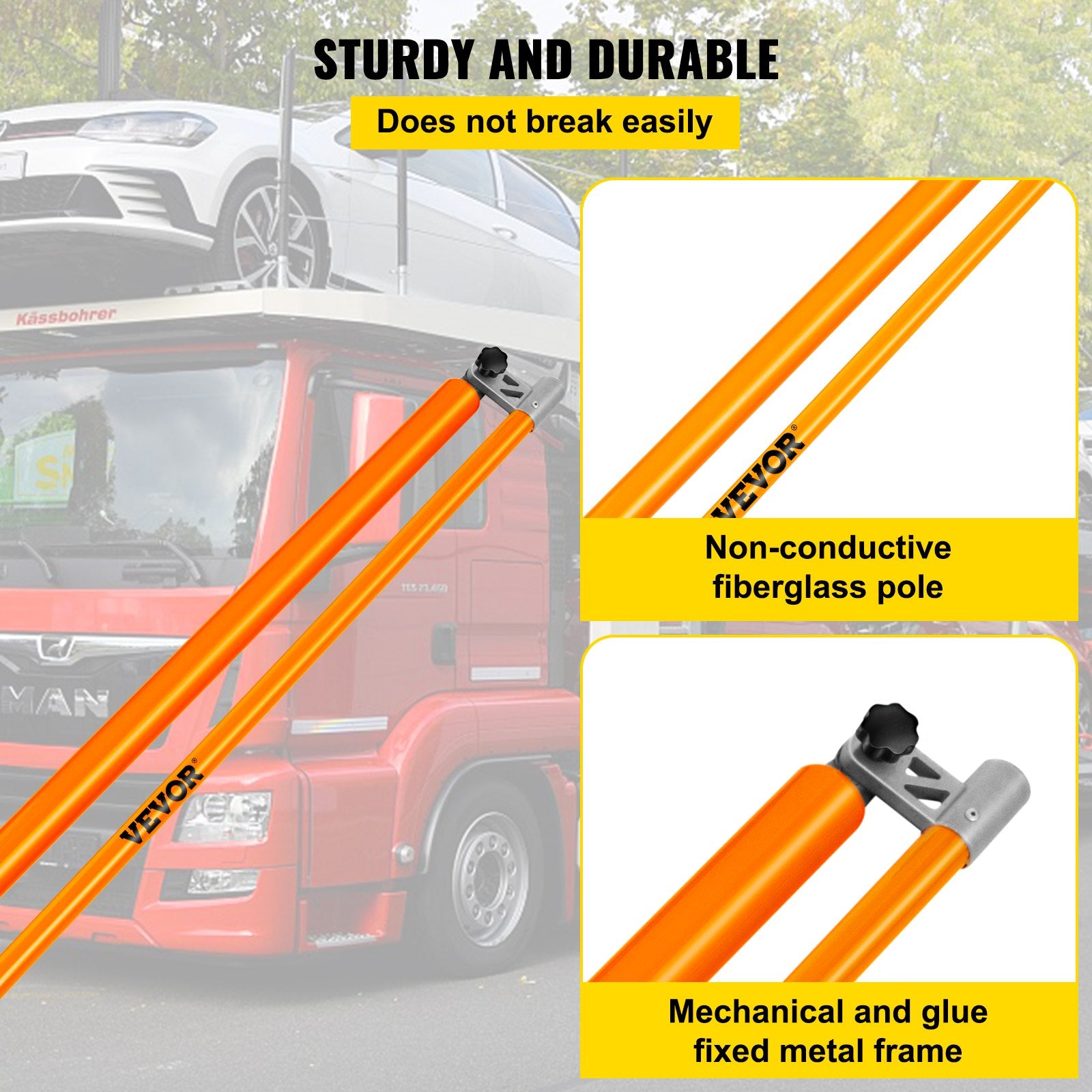 VEVOR Load Height Measuring Stick 20' Sturdy Truck Height Stick Easy to Read