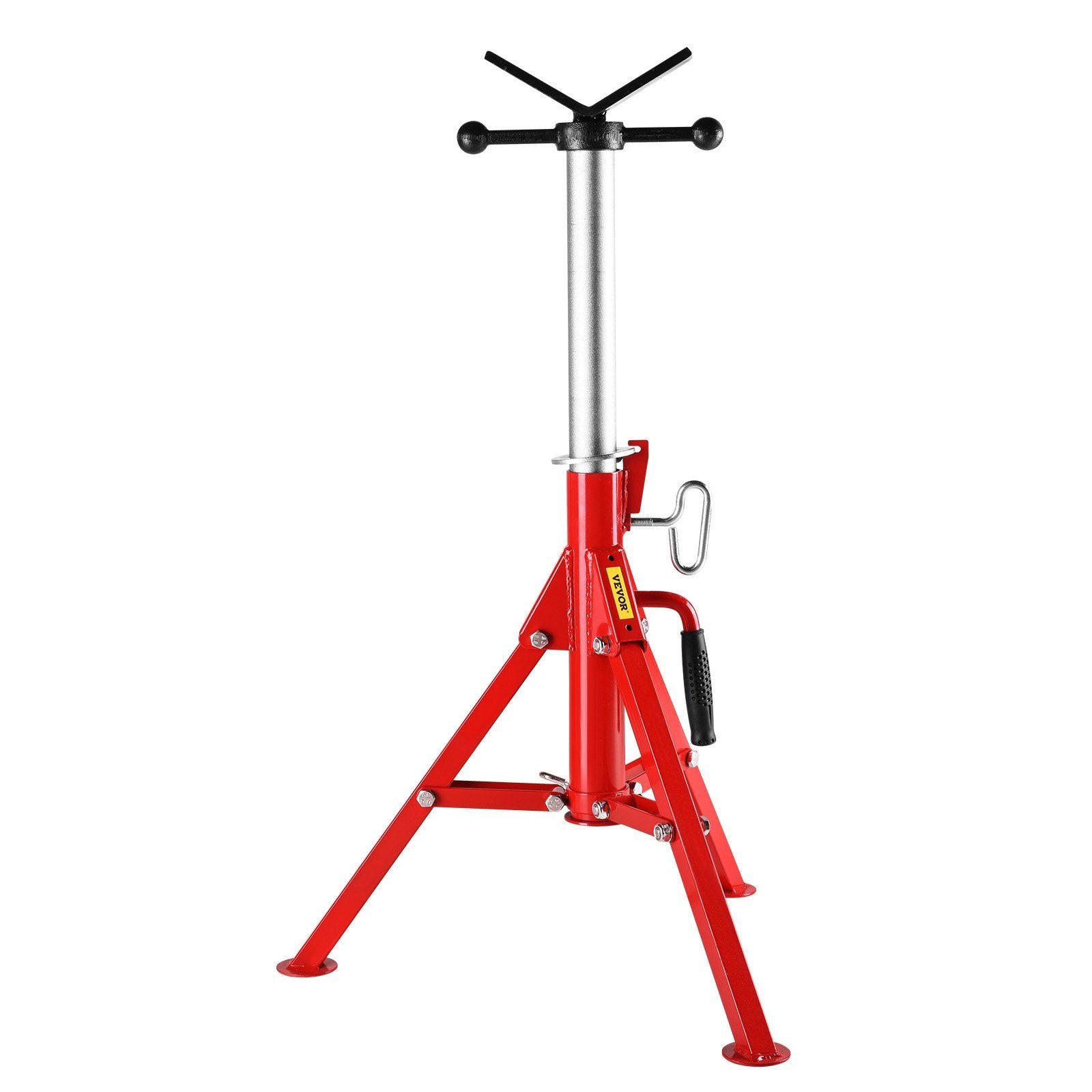V Head Pipe Stand 0.32 - 30.48 cm Capacity, Adjustable Height 610mm-1067mm, Pipe Jack Stands 1134kg Load Capacity, Portable Folding Pipe Stands, Carbon Steel Body for Enhanced Durability