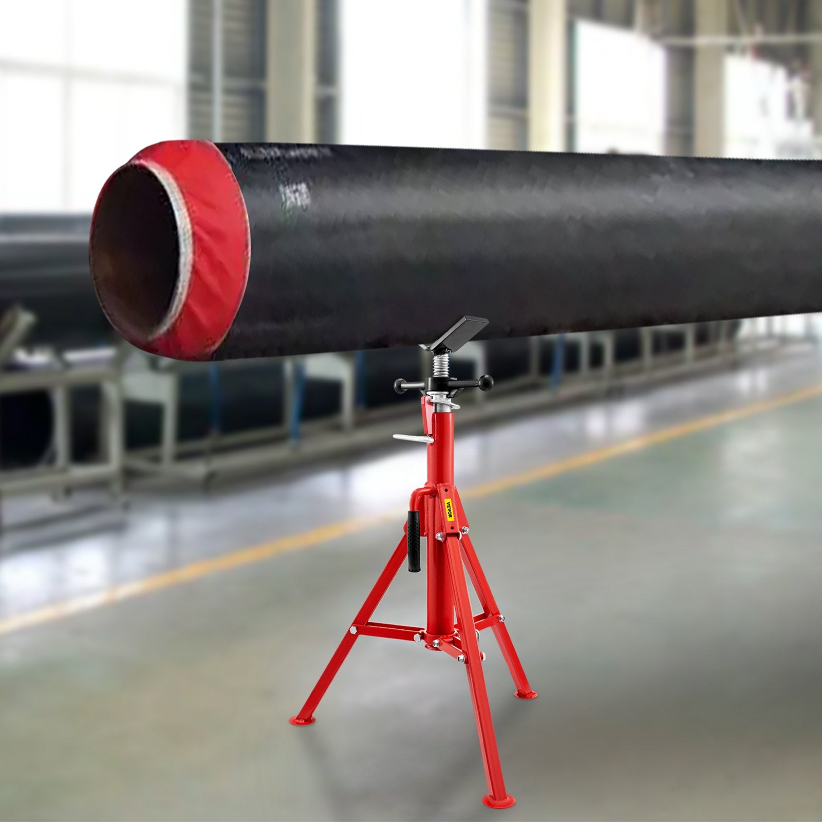 VEVOR Pipe Jack Stand V-Head Foldable Legs 2500LB Max. Height 52"