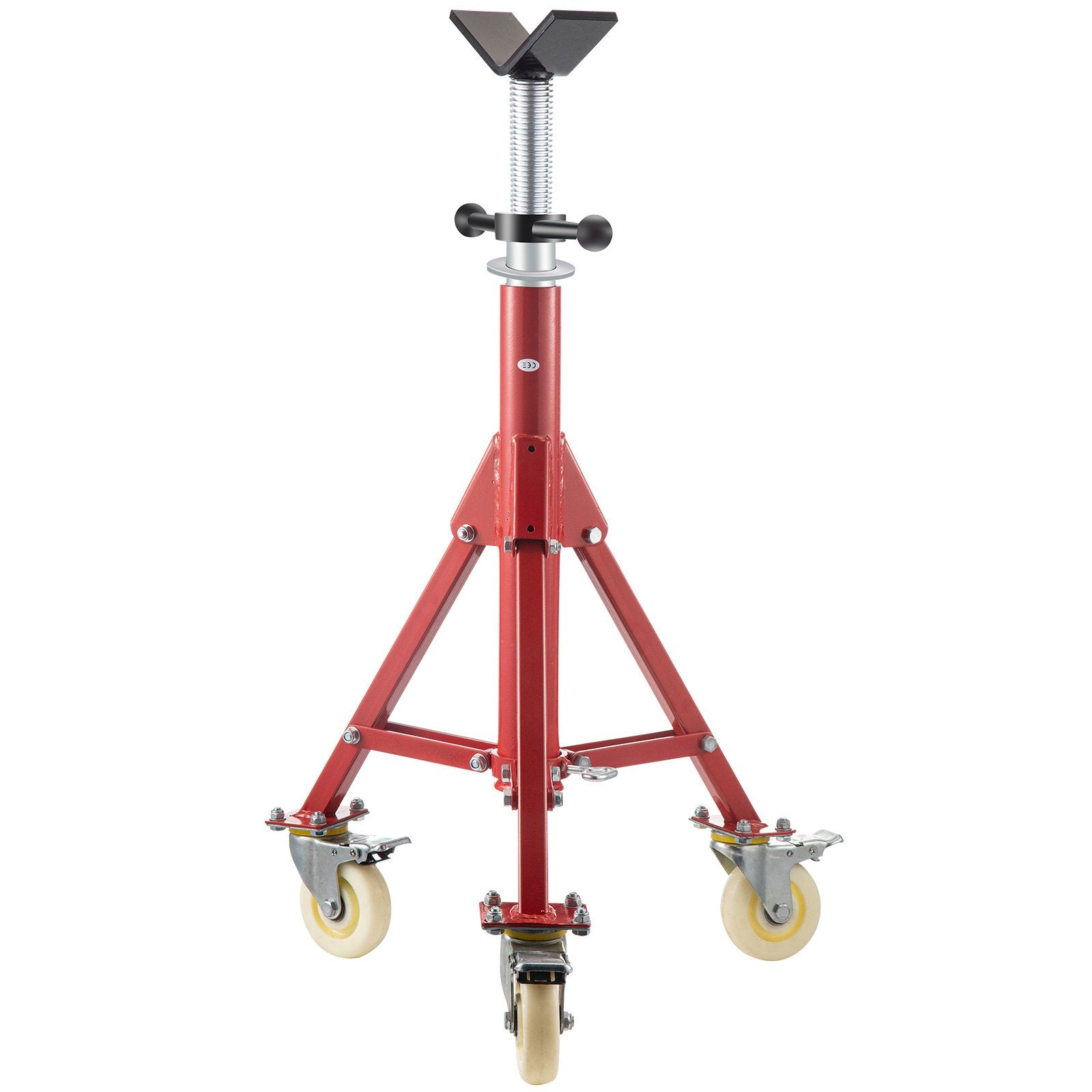 VEVOR Pipe Stand, Pipe Jack Stands with Casters Adjustable Height 28-52 Inch, V Head Pipe Stand 882 LB, Folding Portable Pipe Stands 1/8 to 12 Inch Pipe Supporting, Steel Jack Stand