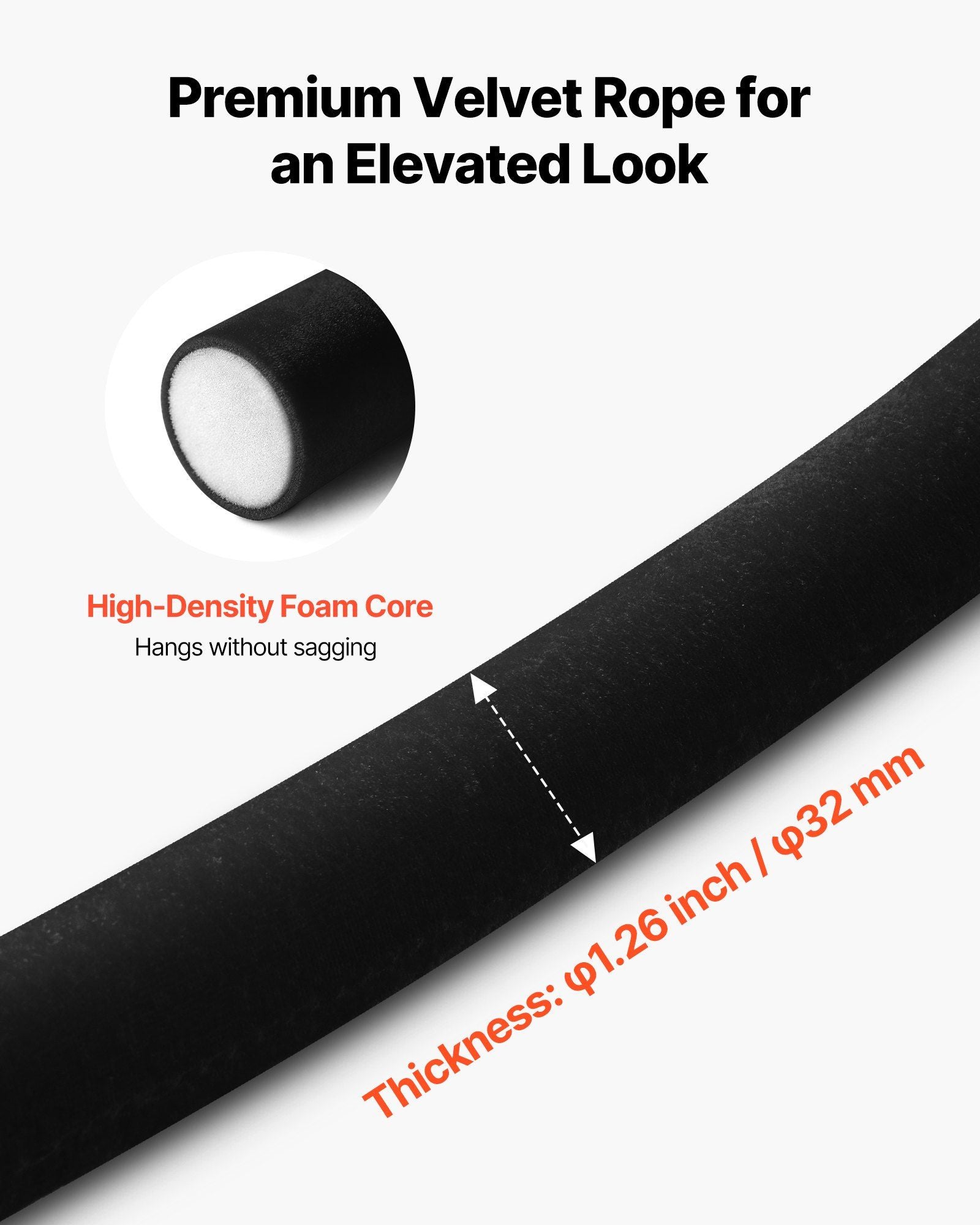 2 Pcs Black Velvet Stanchion Ropes, 1.5 m Crowd Control Stanchion Black Velvet Ropes with Gold Hooks, Post Queue Barrier Carpet Rope for Carpet Events Movie Theaters Grand Openings Hotels Party