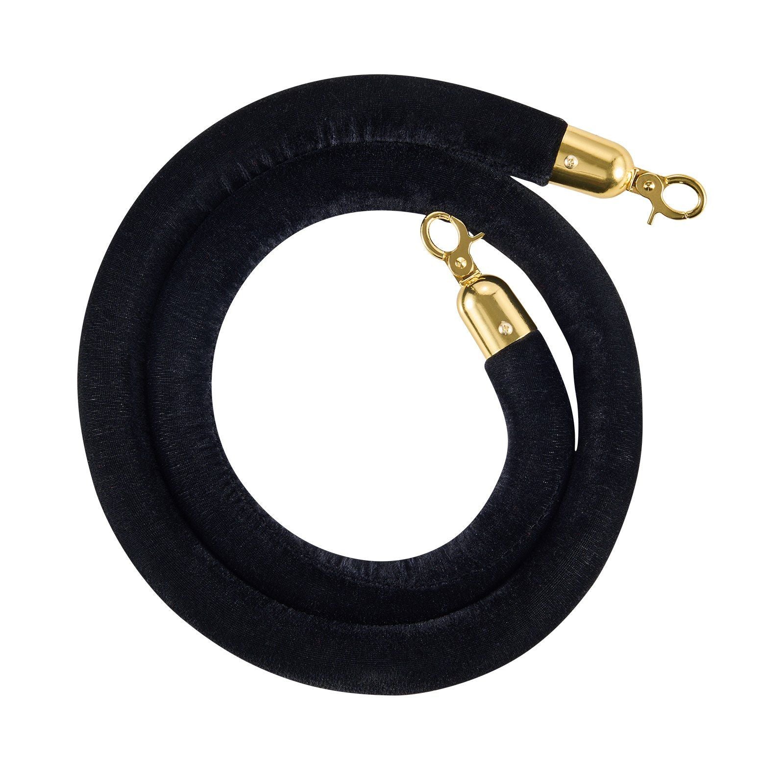2 Pcs Black Velvet Stanchion Ropes, 1.5 m Crowd Control Stanchion Black Velvet Ropes with Gold Hooks, Post Queue Barrier Carpet Rope for Carpet Events Movie Theaters Grand Openings Hotels Party