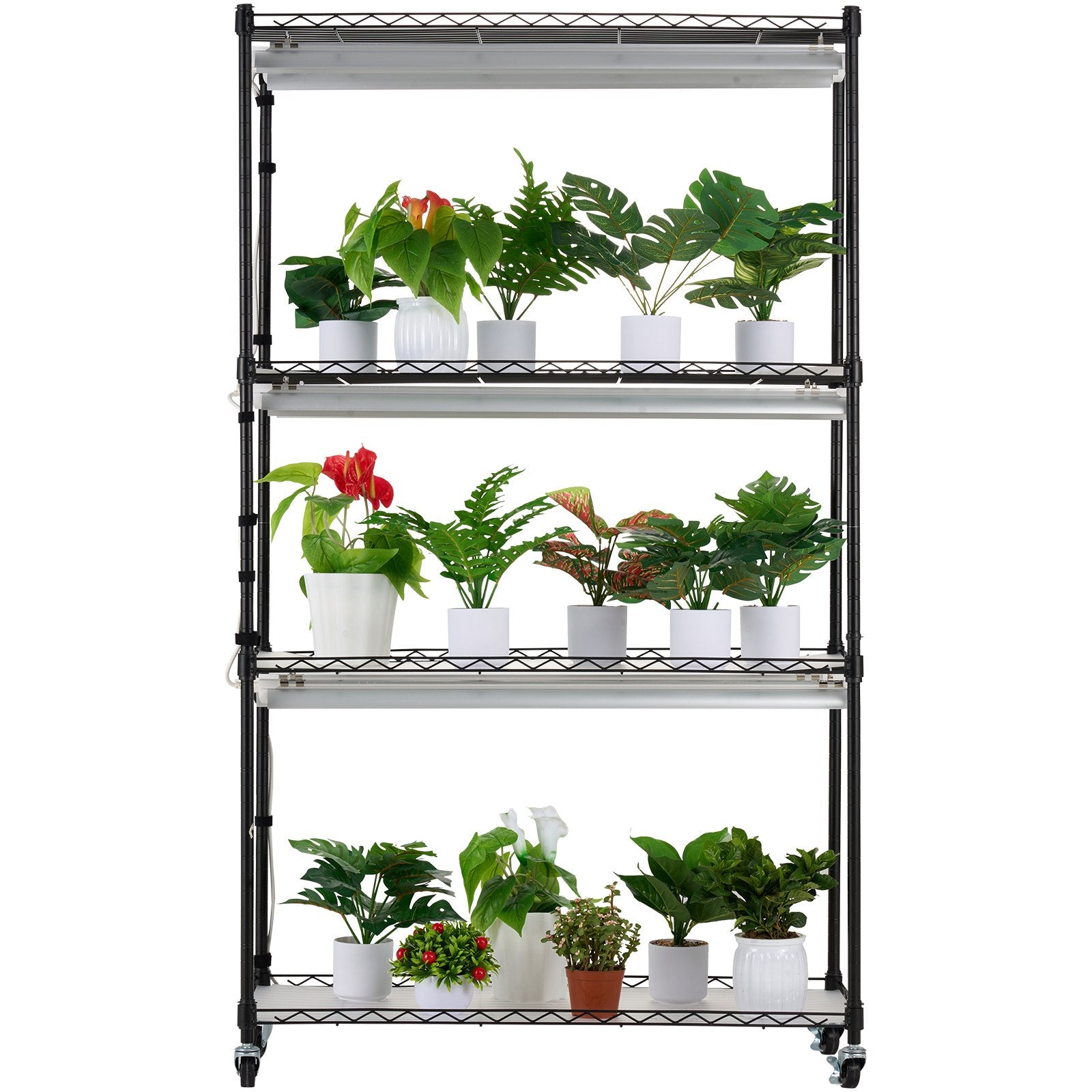 VEVOR Plant Stand with Grow Lights 4 Tiers 180W 150 cm Tall Plant Grow Shelf
