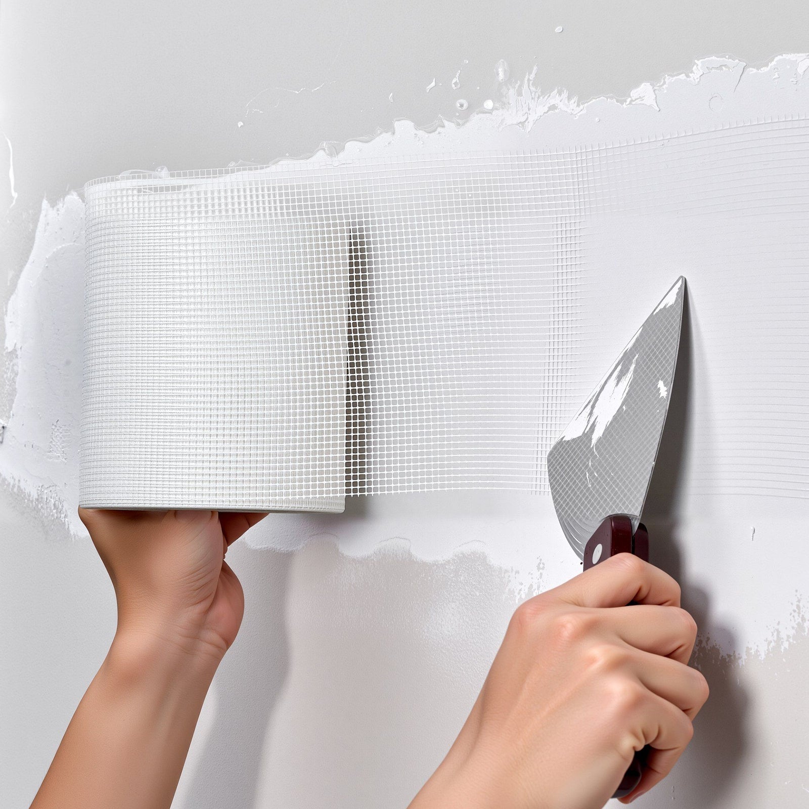Drywall Mesh Tape, 150mm W x 30m L Self-Adhesive Fiberglass Drywall Joint Tape, 12 Rolls Dry Wall Patch for Easy Sheetrock Ceiling Crack Repair, to Achieve Smooth Even Wall Surface