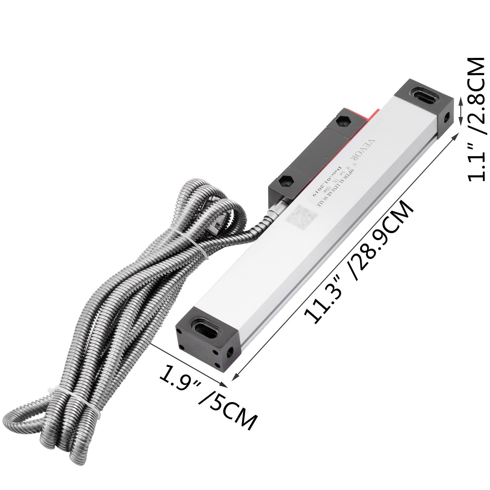 VEVOR Lathe Linear Scale 150 mm Linear Glass Scale, High Accuracy 0.0002" Optical Length, Precision Linear Scale, Aluminum Body for Drilling, Grinding, Mill Milling Lathe machine with Accessories