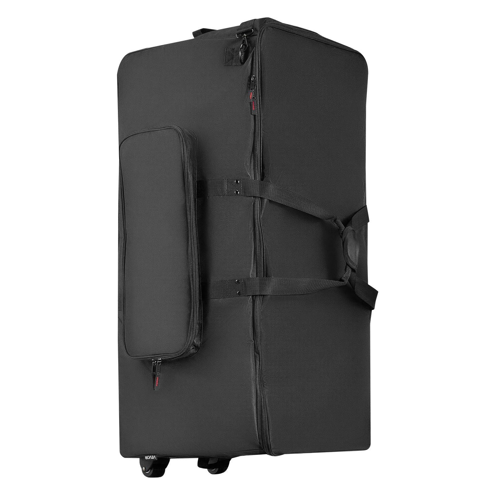 Electronic Drum Kit Bag, 600D, Padded Drum Bag with Wheels, Large 920 x 420 x 410 mm Interior, Lightweight Travel Case with Detachable Dividers, and Multiple Pockets, for Electric Drums, Black