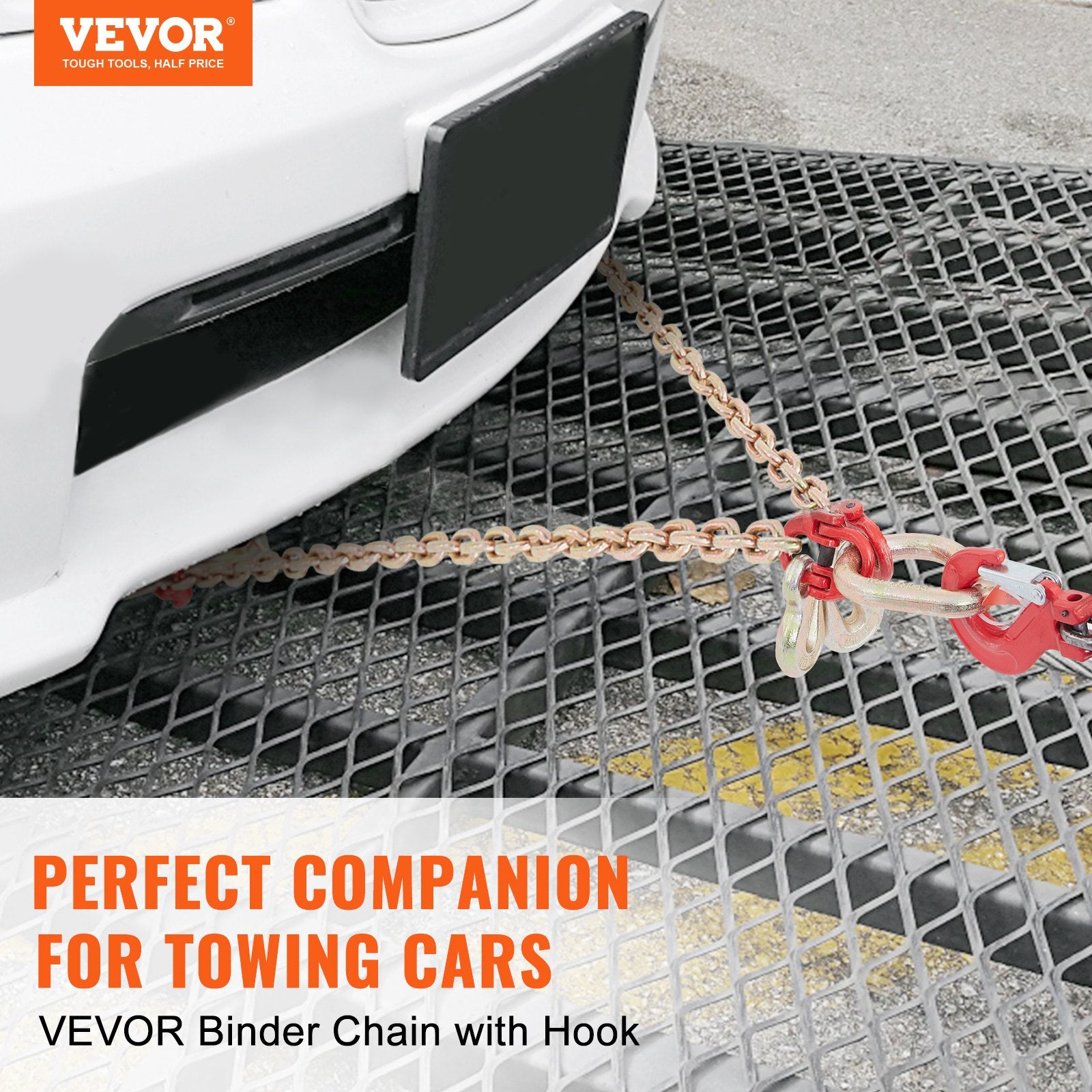 VEVOR V-Chain Bridle, 4364 kg Working Load Limit, 8 x 914.4 mm G80 Tow Chain with RTJ Cluster Hooks, DOT Certified, Galvanized Coating Manganese Steel & D-Shackle, for Lifting & Moving Activities