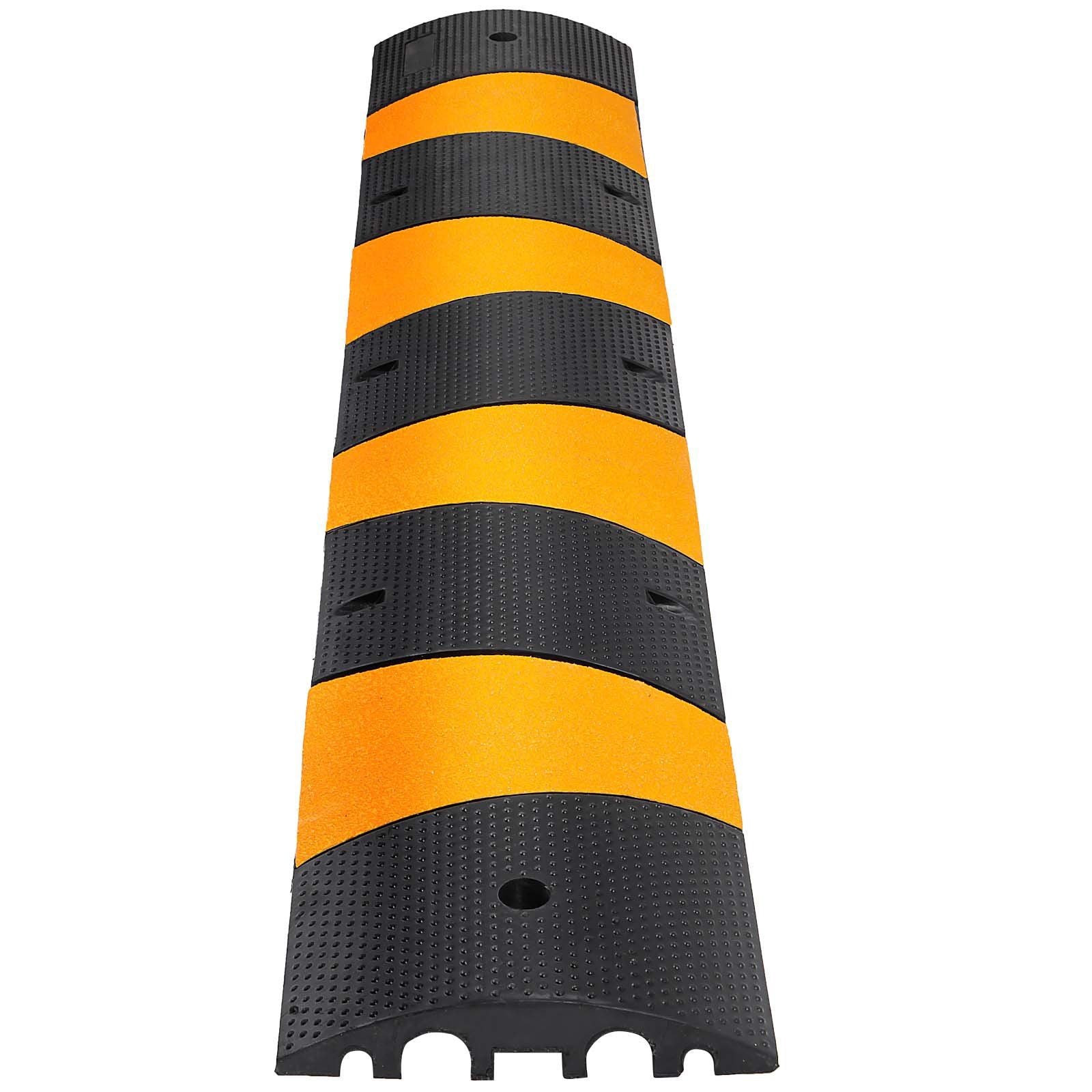2pcs 6 Feet Rubber Driveway Modular Heavy Duty Speed 185 x 31 x 5.5 cm Cable Protector Ramp for Garage Gravel Roads Asphalt Concrete, 2Pack-6Ft-Speed Bump