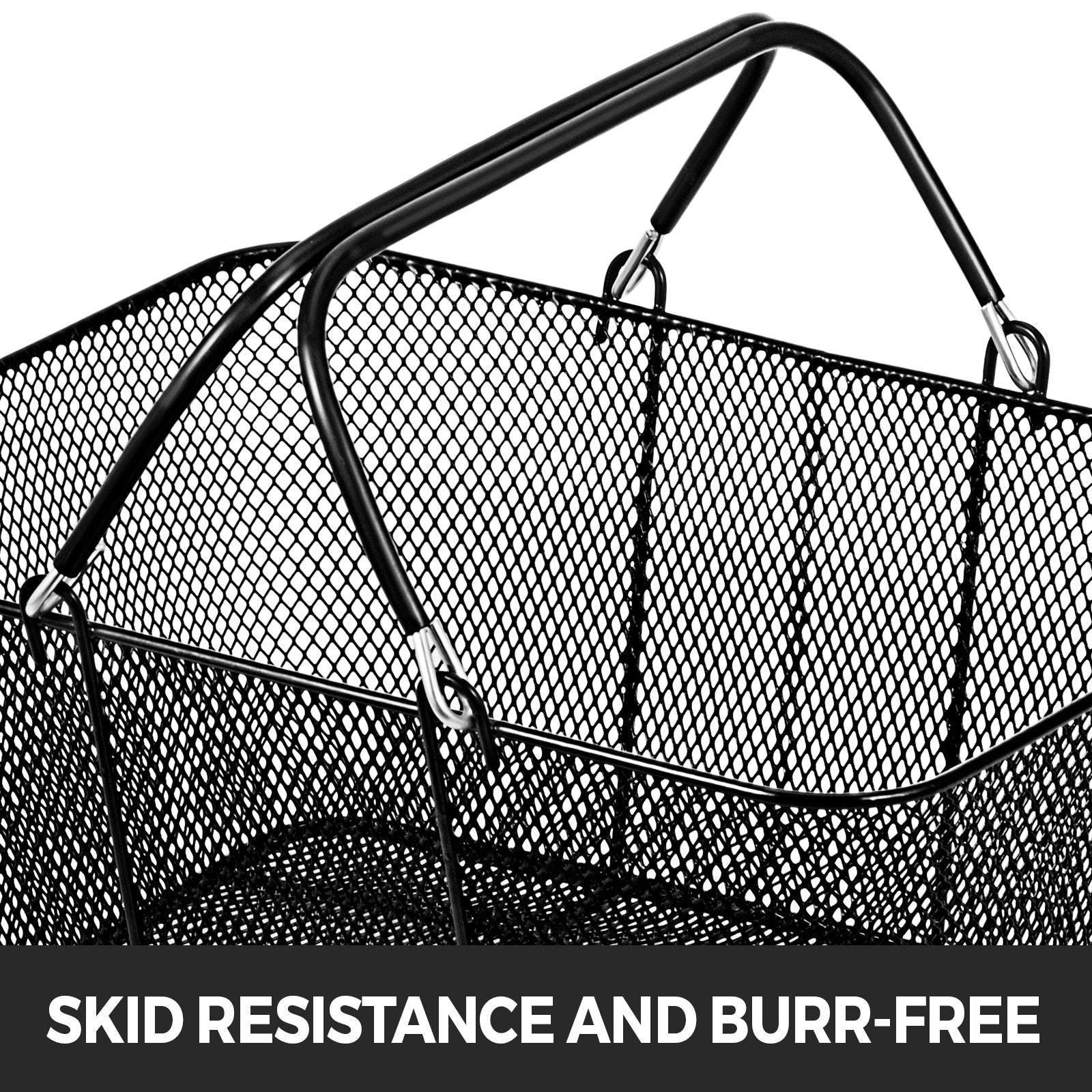 VEVOR Shopping Baskets with Handles, 12PCS, Black Metal Shopping Basket, Portable Wire Shopping Basket, Black Wire Mesh shopping Basket Set for Supermarkets, Retail Stores, Grocery Shopping, Black
