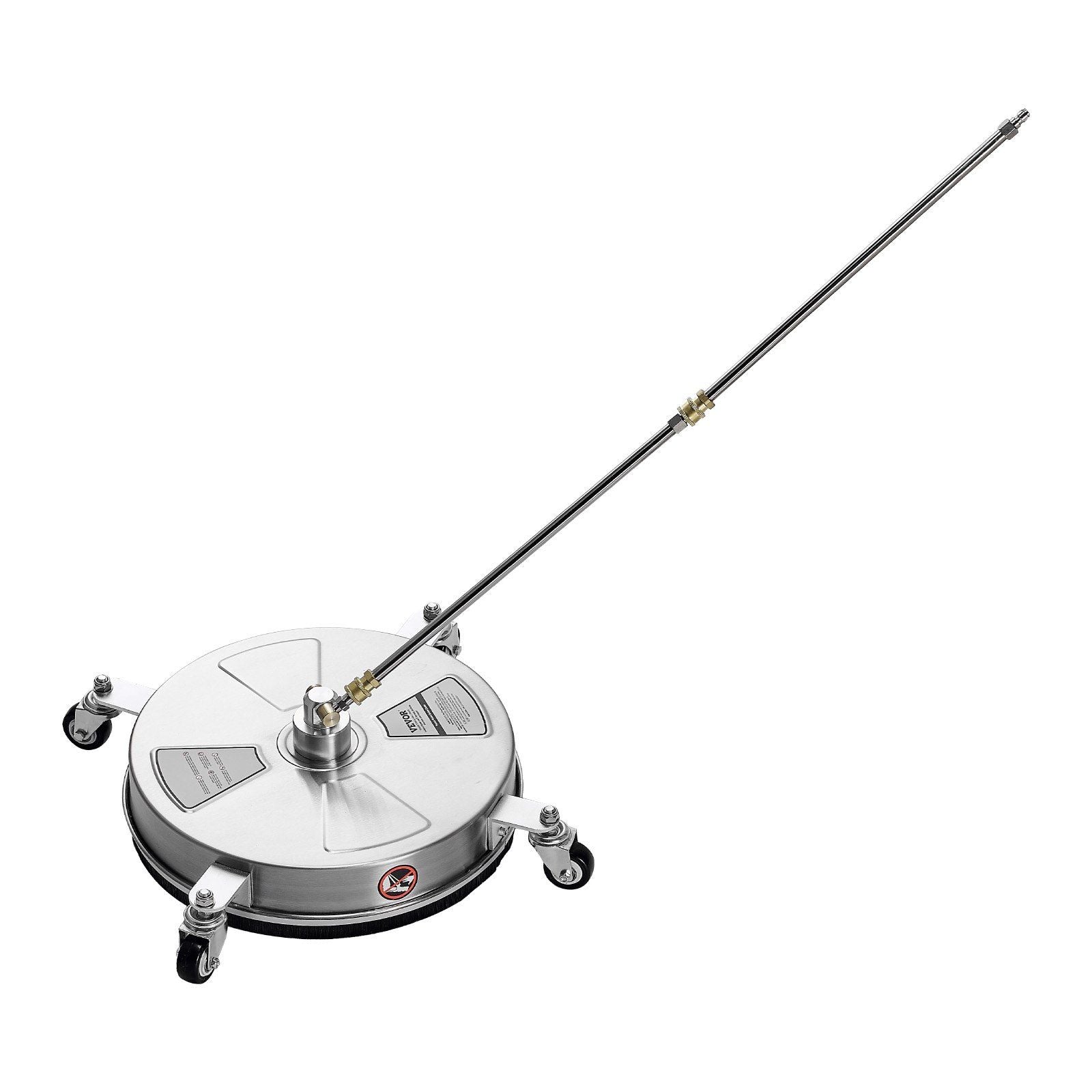 16.5" Pressure Washer Surface Cleaner, Stainless Steel Pressure Washer Attachments with 4 Wheels, 4000 Max PSI, 1/4 Quick Connector, 2 Spray Nozzles, 2 Extended Wands for Concrete, Patio, Deck