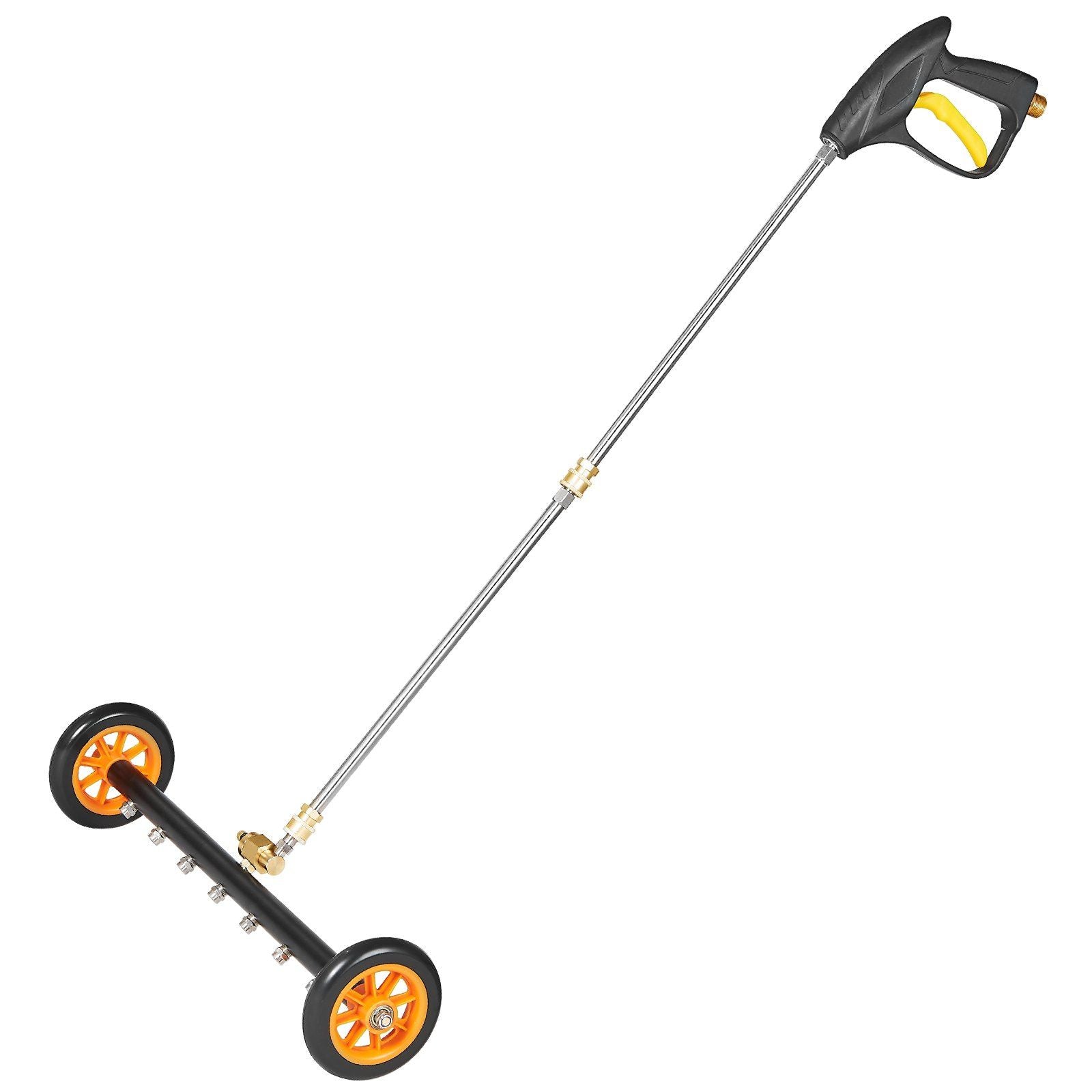 24" Pressure Washer Undercarriage Cleaner, Stainless Steel Surface Cleaner for Pressure Washer, 4000 Max PSI, Angle Adjustment Gear, 7 Spray Nozzles, 2 Extended Wands for Driveway, Patio, Deck