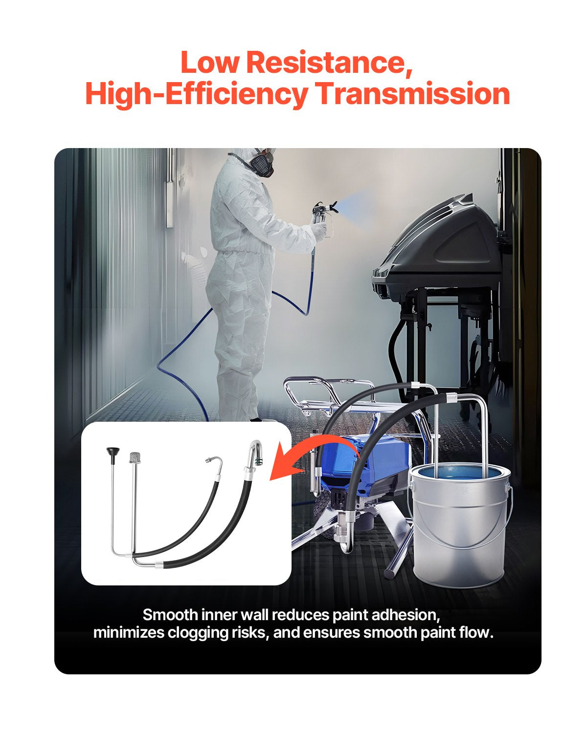 VEVOR Suction Hose Tube and Reflux Line Sets Airless Paint Sprayers Tool Part