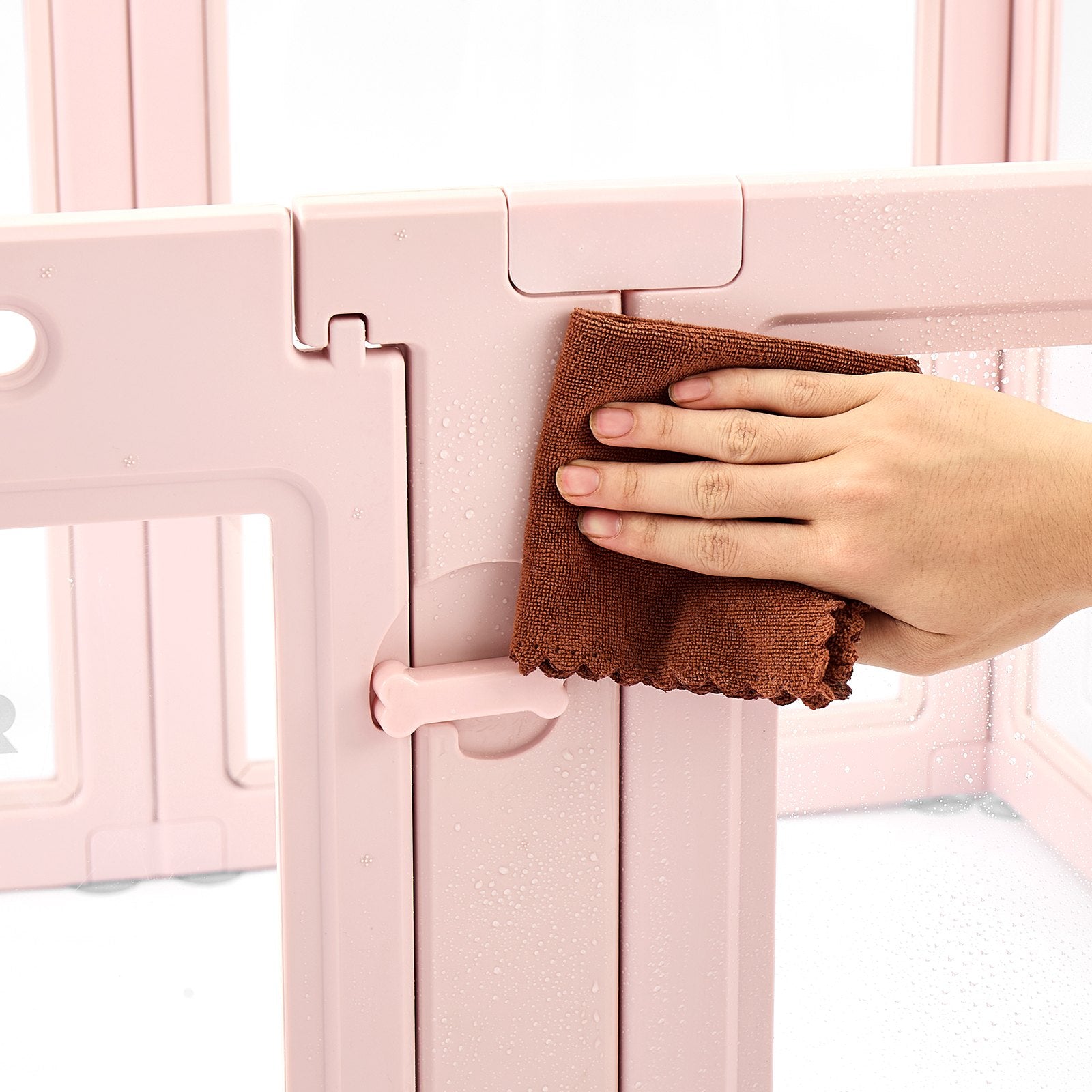 VEVOR Dog Whelping Box, 1.54x1x0.6 m Plastic Dog Whelping Pen for Medium Sized Dogs, Waterproof Transparent Puppy Playpen with Windows & Door Lock, Easy to Clean, Durable Indoor Pet Dogs Cats Birth Kit