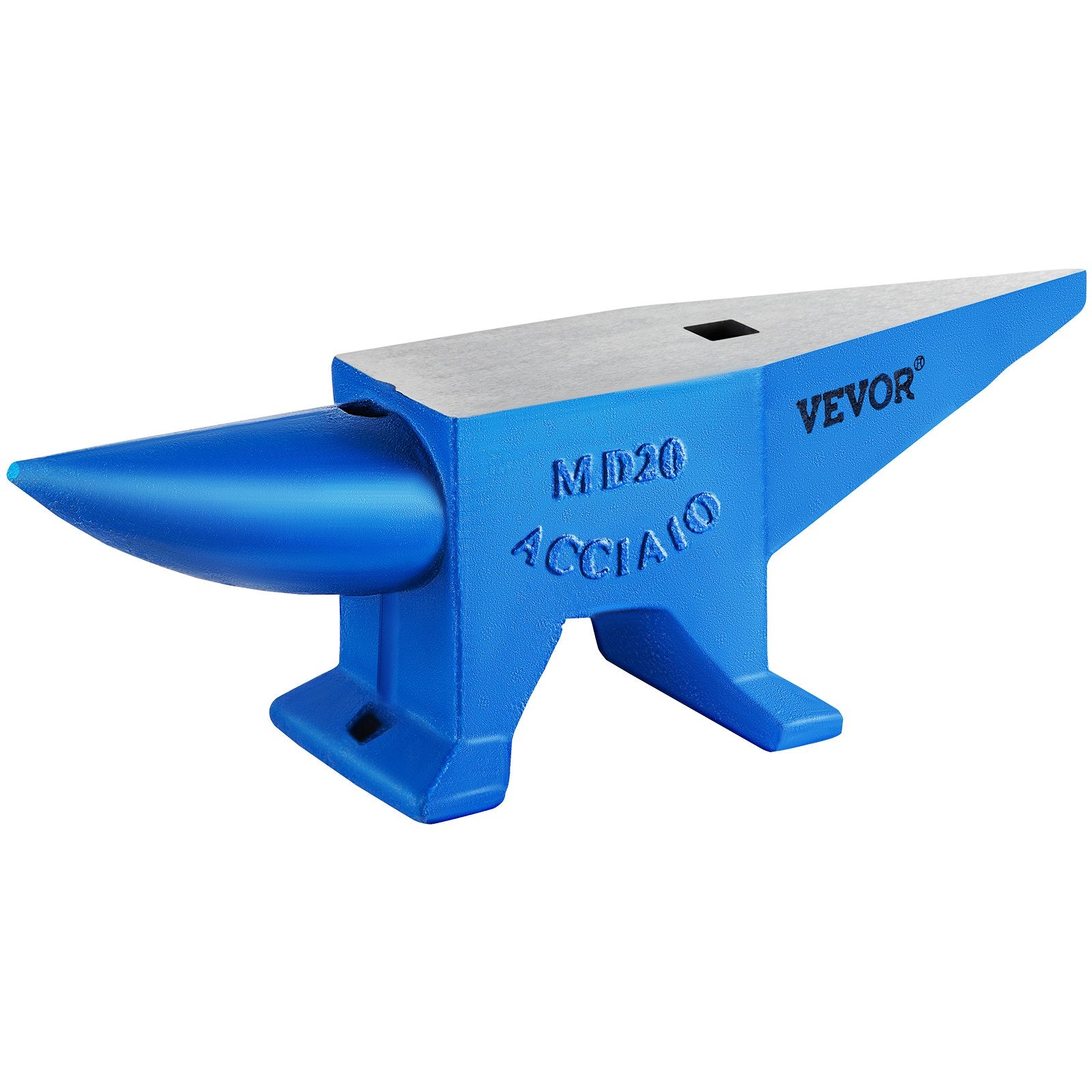 VEVOR Single Horn Anvil 44Lbs Steel Anvil Blacksmith for Sale Forge Tools and Equipment Anvil Rugged Round and Square Hole Horn Anvil Blacksmith Jewelers Metalsmith Blacksmith Tool