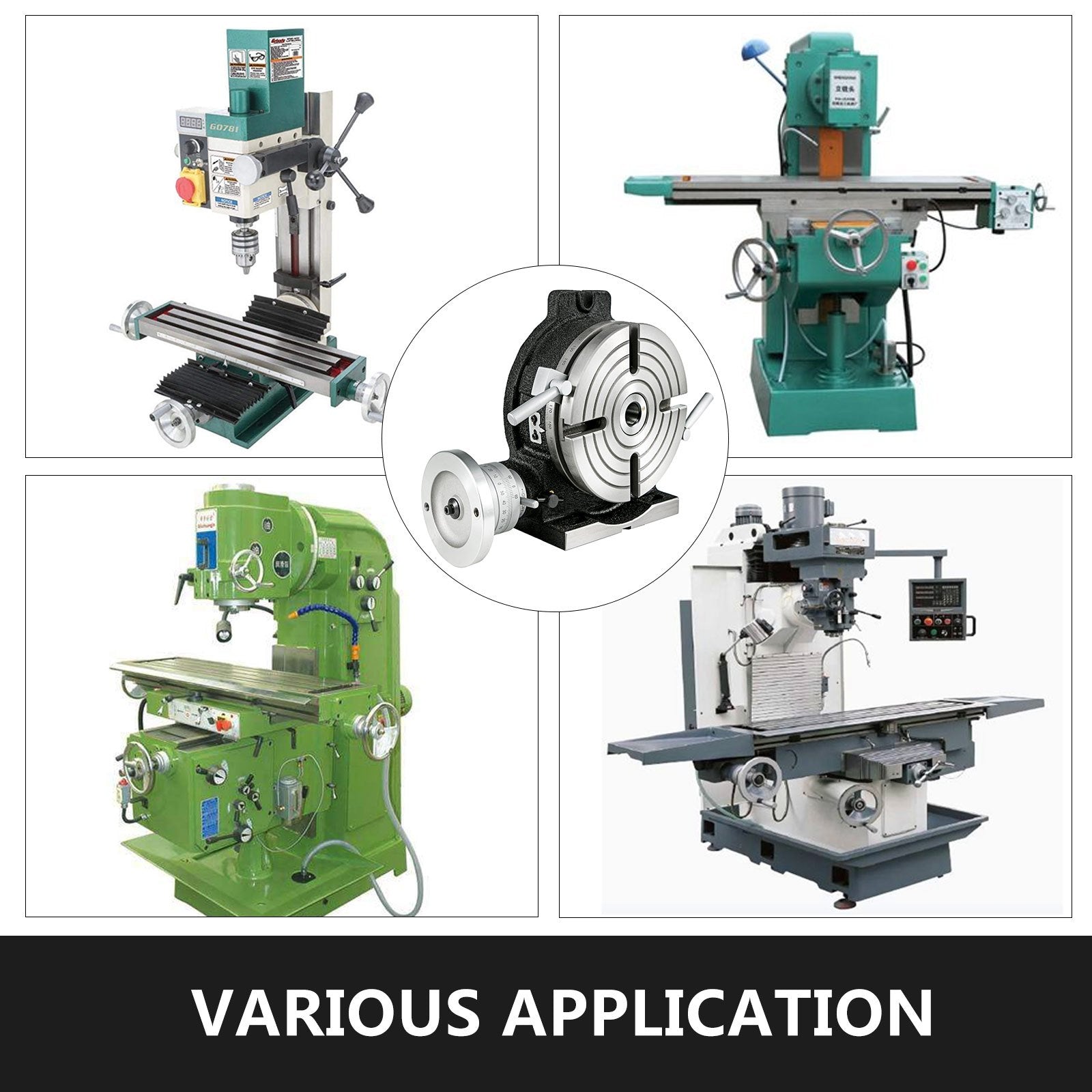 VEVOR Rotary Table 8Inch Horizontal Vertical HV8 Precision 3MT Milling Drilling Machine Vernier Reading Milling Drilling Boring