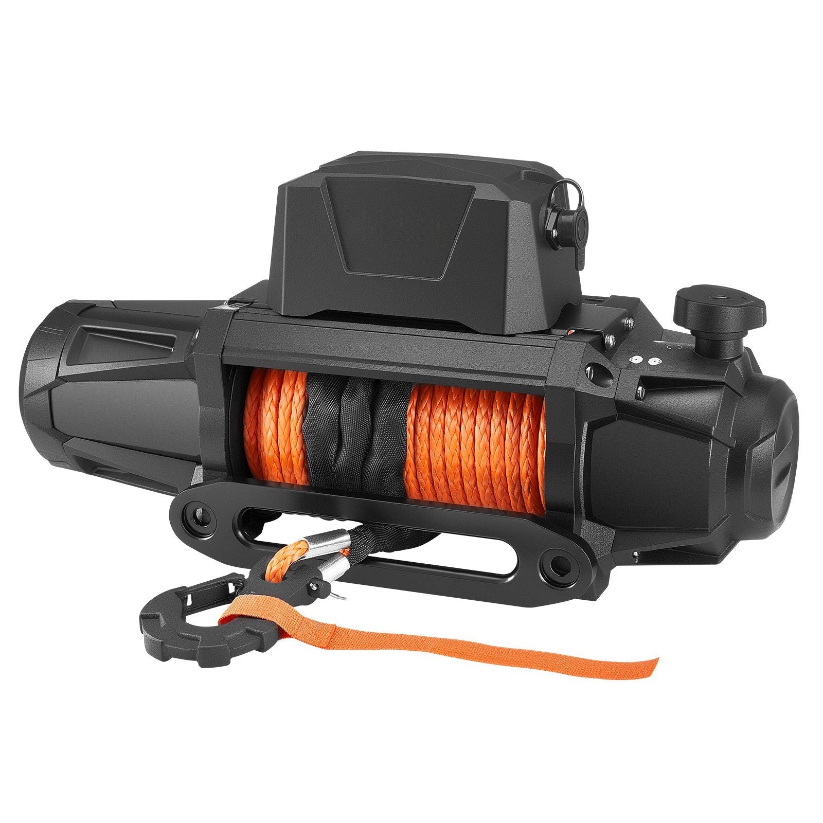Electric Winch, 4500 kg Load Capacity, 12V DC Truck Winch with Φ8.9 mm x 27.4 m Synthetic Rope, Wireless & Wired Remote Control, IP67 Waterproof for Towing Off-Road SUV Jeep Trailer Boat