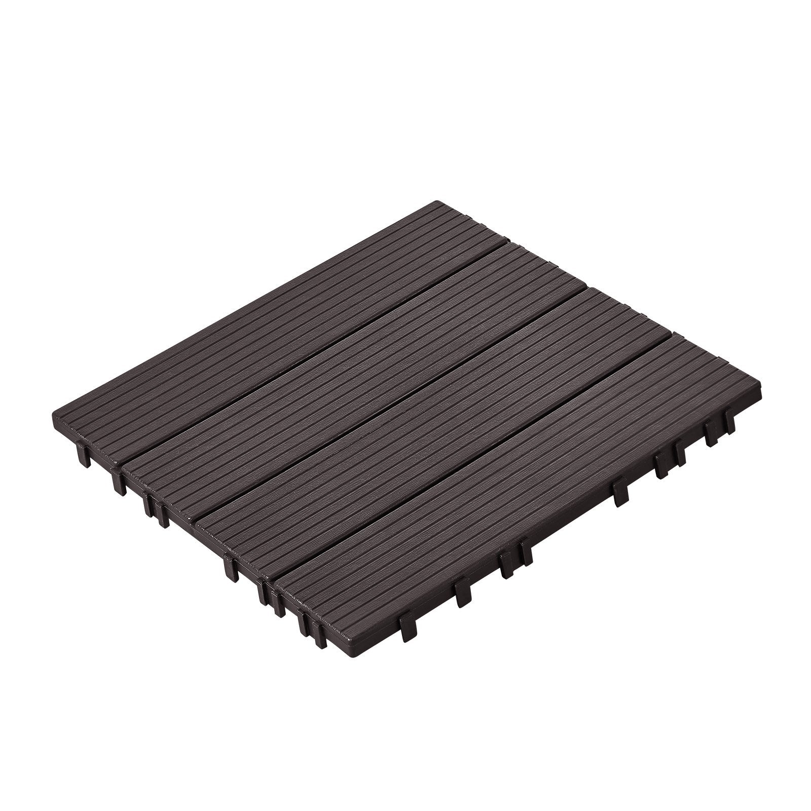 VEVOR Interlocking Deck Tiles 54 Pack 12"x12" Waterproof for Porch Dark Brown