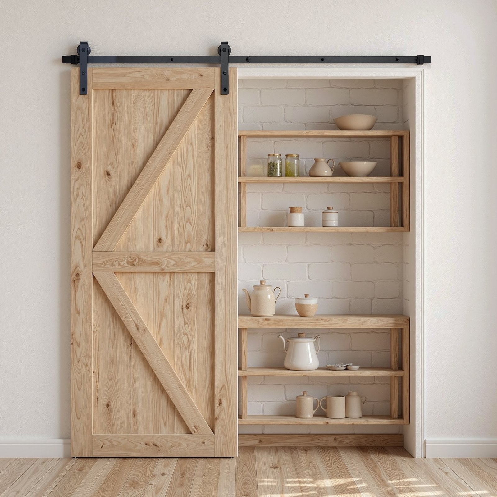 VEVOR 1830 mm Sliding Barn Door Hardware Kit for Single Sliding Barn Door Black