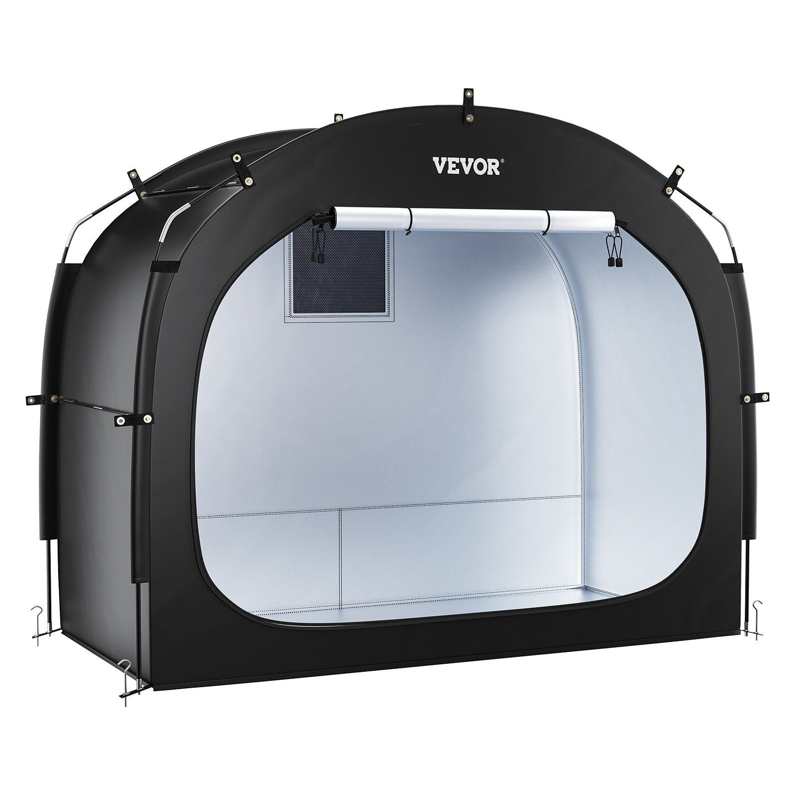 Bike Storage Tent, 3 to 4 Bikes, Outdoor Spacious Bike Storage Tent with Ventilated Window, Waterproof Easy-to-Install Bike Tent with High Strength Fiberglass & Dual Zippers, Fit for Bicycle