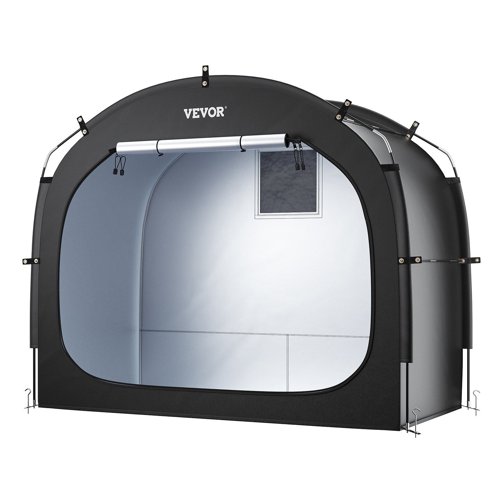 Bike Storage Tent, 3 to 4 Bikes, Outdoor Spacious Bike Storage Tent with Ventilated Window, Waterproof Easy-to-Install Bike Tent with High Strength Fiberglass & Dual Zippers, Fit for Bicycle