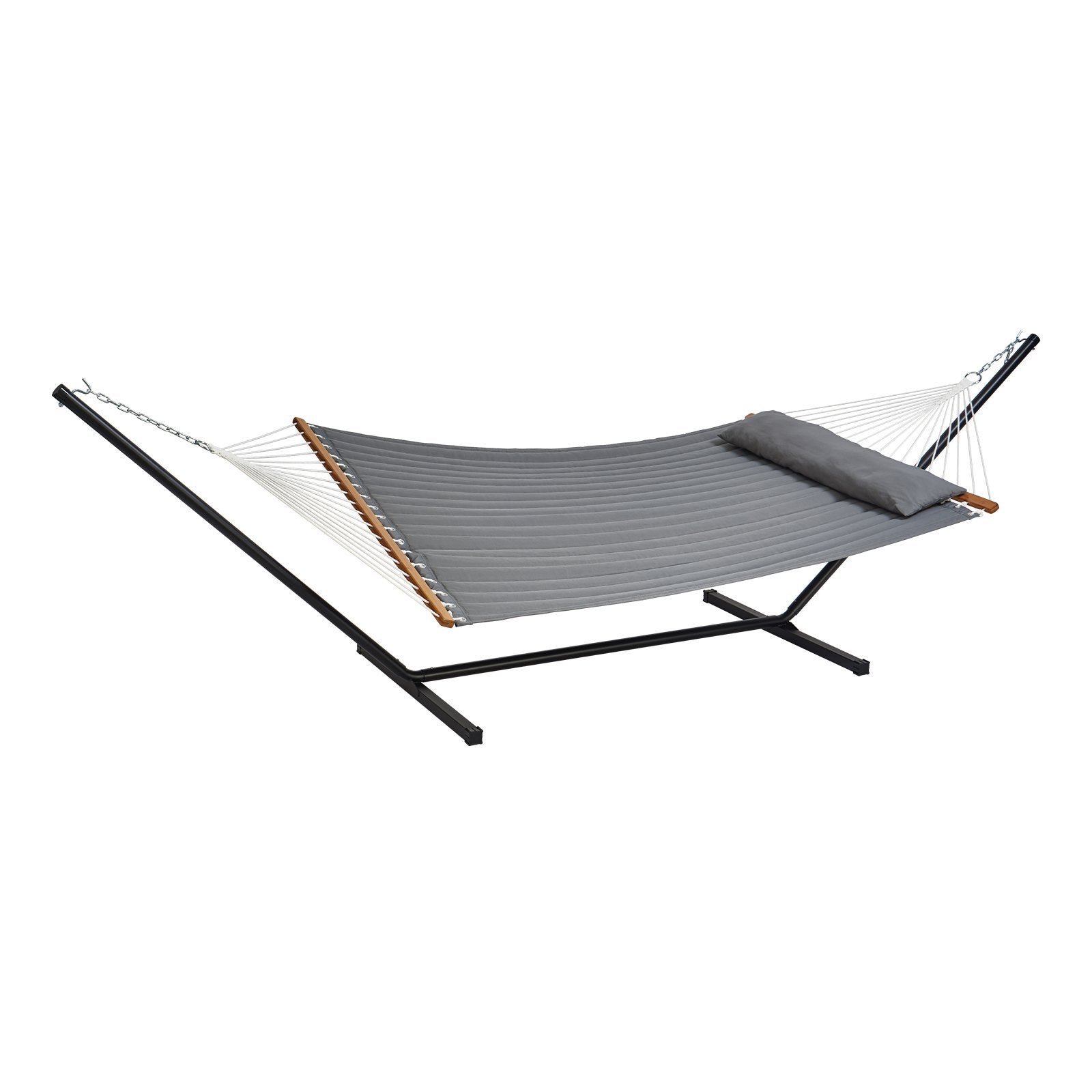 VEVOR Double Quilted Fabric Hammock Two Person Hammock with Stand 480lb Capacity