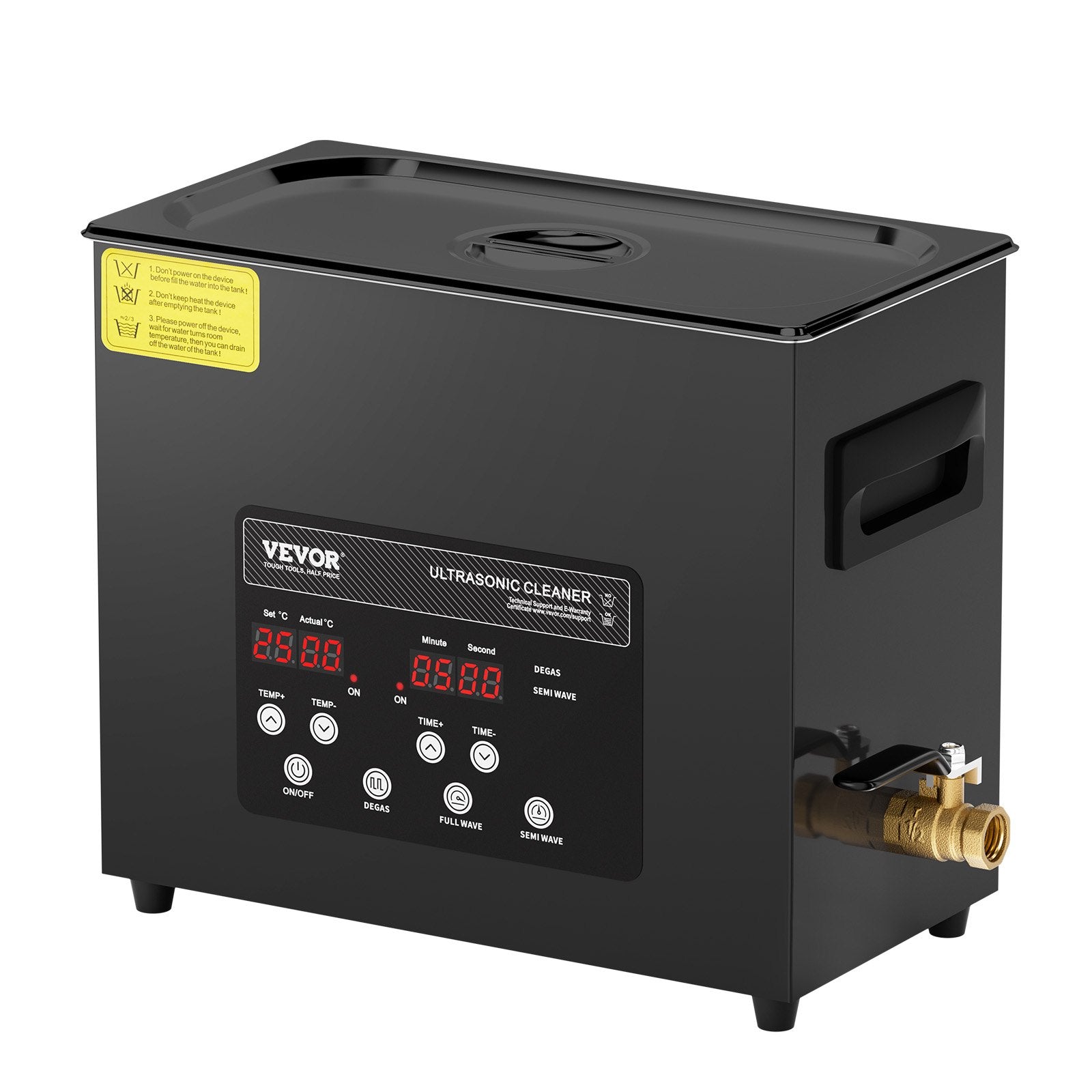 VEVOR 6L Ultra Sonic Cleaner, 180W Digital Ultrasonic Cleaning Machine with Gentle Mode & Upgraded Degassing, 40kHz Industrial Ultrasound Cleaner with Heater & Timer for Retainer, Jewelry, Tools