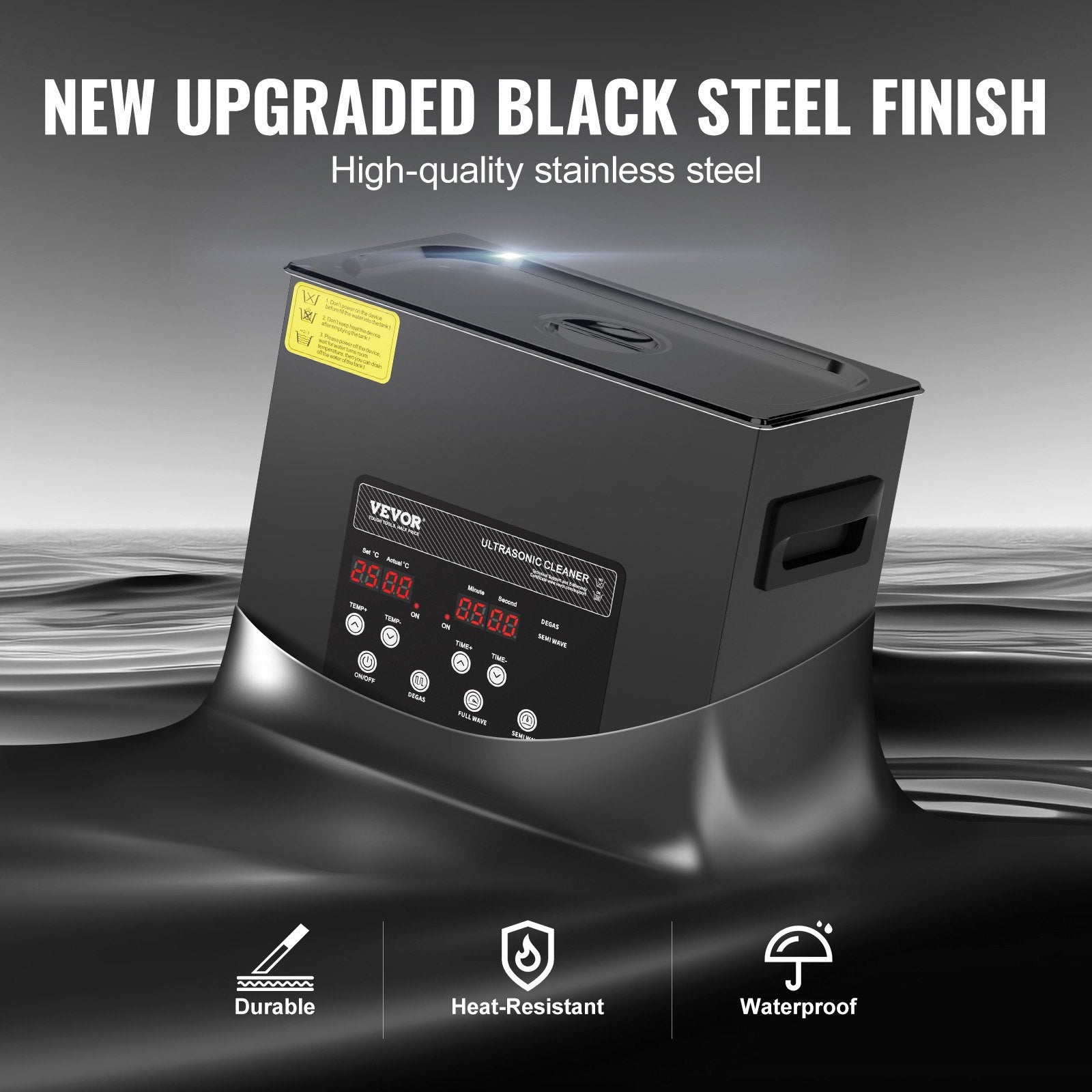 VEVOR 6L Ultra Sonic Cleaner, 180W Digital Ultrasonic Cleaning Machine with Gentle Mode & Upgraded Degassing, 40kHz Industrial Ultrasound Cleaner with Heater & Timer for Retainer, Jewelry, Tools