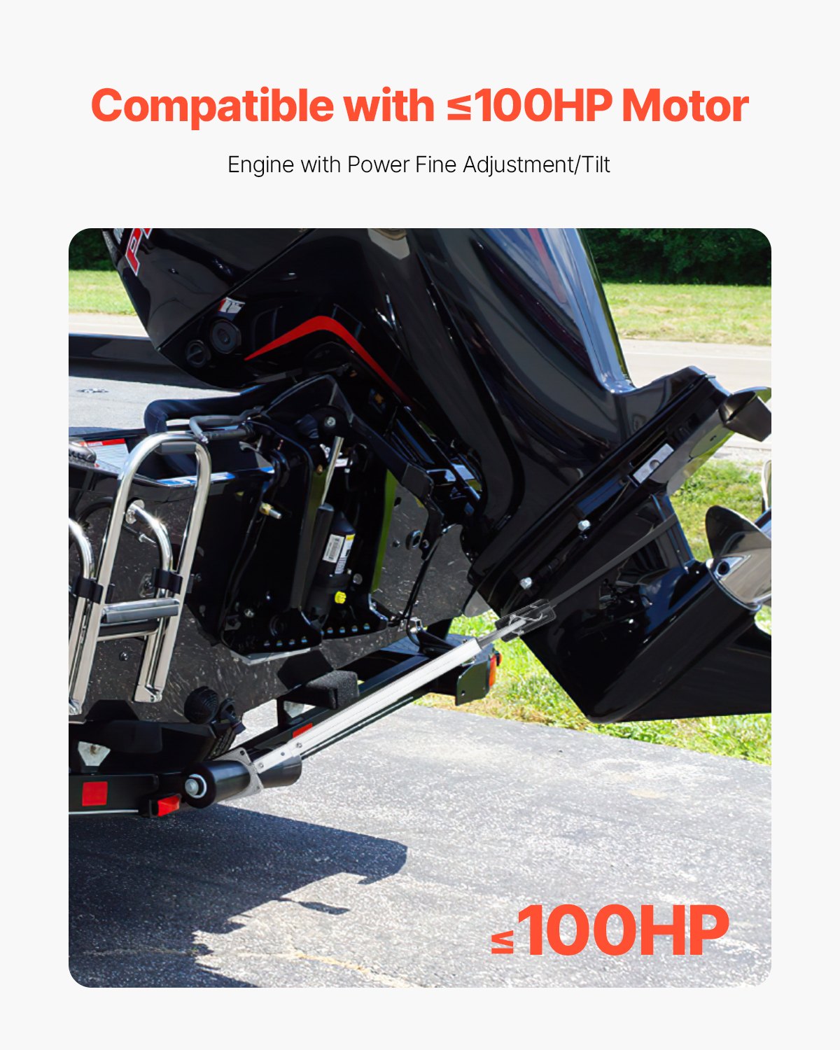 VEVOR Transom Saver, 23-35 in, Adjustable Boat Transom Saver with Composite Head, Corrosion-Resistant Easy-to-Install Transom Savers for Less Than 100 HP Outboard Motor , Fit for Roller & Trailer