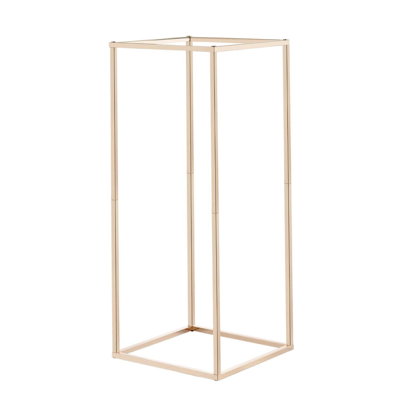 Wedding Flower Stand, 10PCS 60cm Column Flower Stand, Floral Stands with Hidden Screw, Rectangular Cubic Floral Display Rack for Wedding, Party, Birthday, Home, Gold Centerpiece Stands
