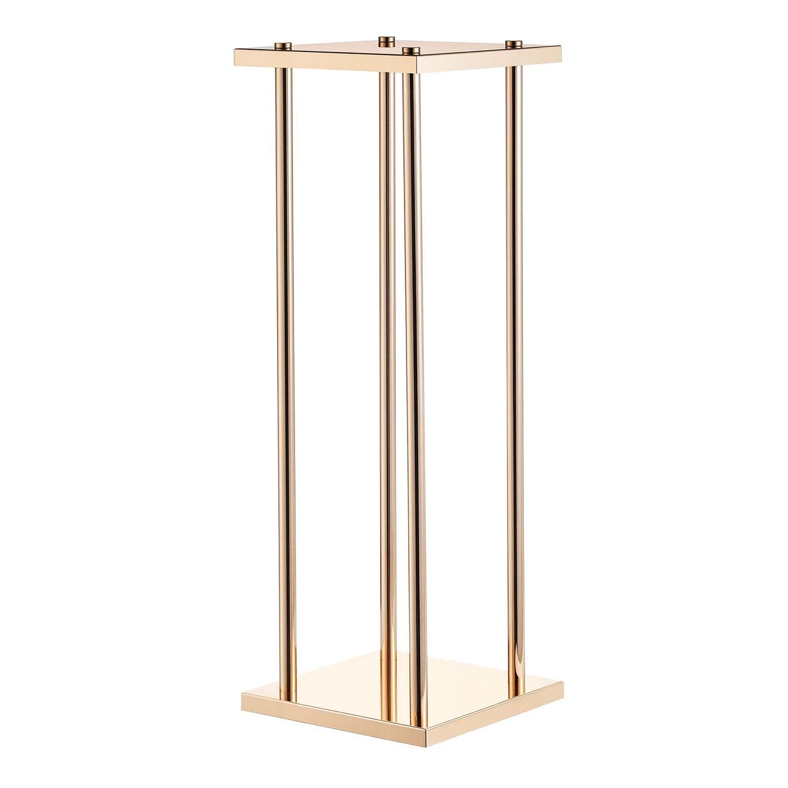 Wedding Flower Stand, 10PCS 60cm Column Flower Stand, Floral Stands with Metal Laminate, Cylindrical Cubic Floral Display Rack for Wedding, Party, Birthday, Home, Gold Centerpiece Stands