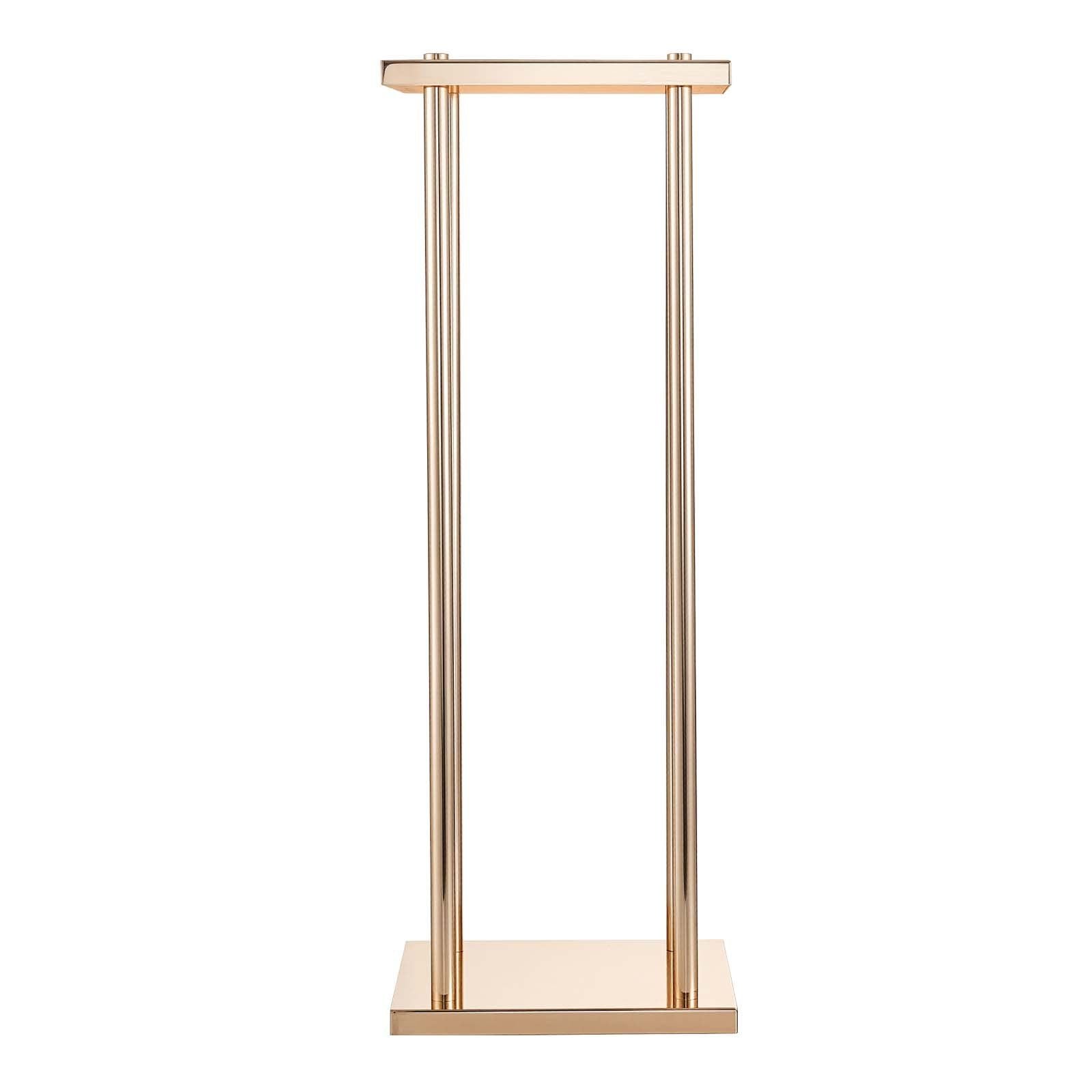 Wedding Flower Stand, 10PCS 60cm Column Flower Stand, Floral Stands with Metal Laminate, Cylindrical Cubic Floral Display Rack for Wedding, Party, Birthday, Home, Gold Centerpiece Stands