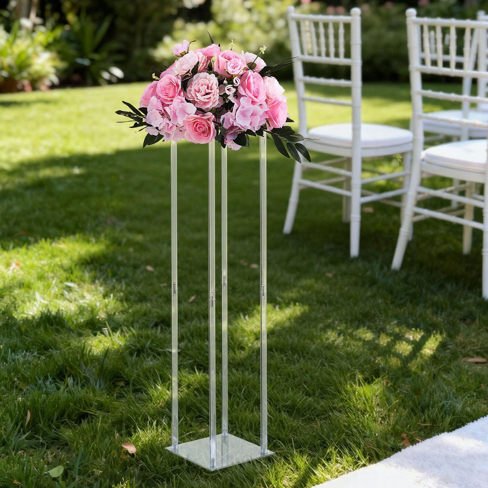 Wedding Flower Stand, 10PCS 80cm Column Flower Stand, Floral Stands with Acrylic Laminate, Cylindrical Cubic Floral Display Rack for Wedding, Party, Birthday, Home, Centerpiece Stands