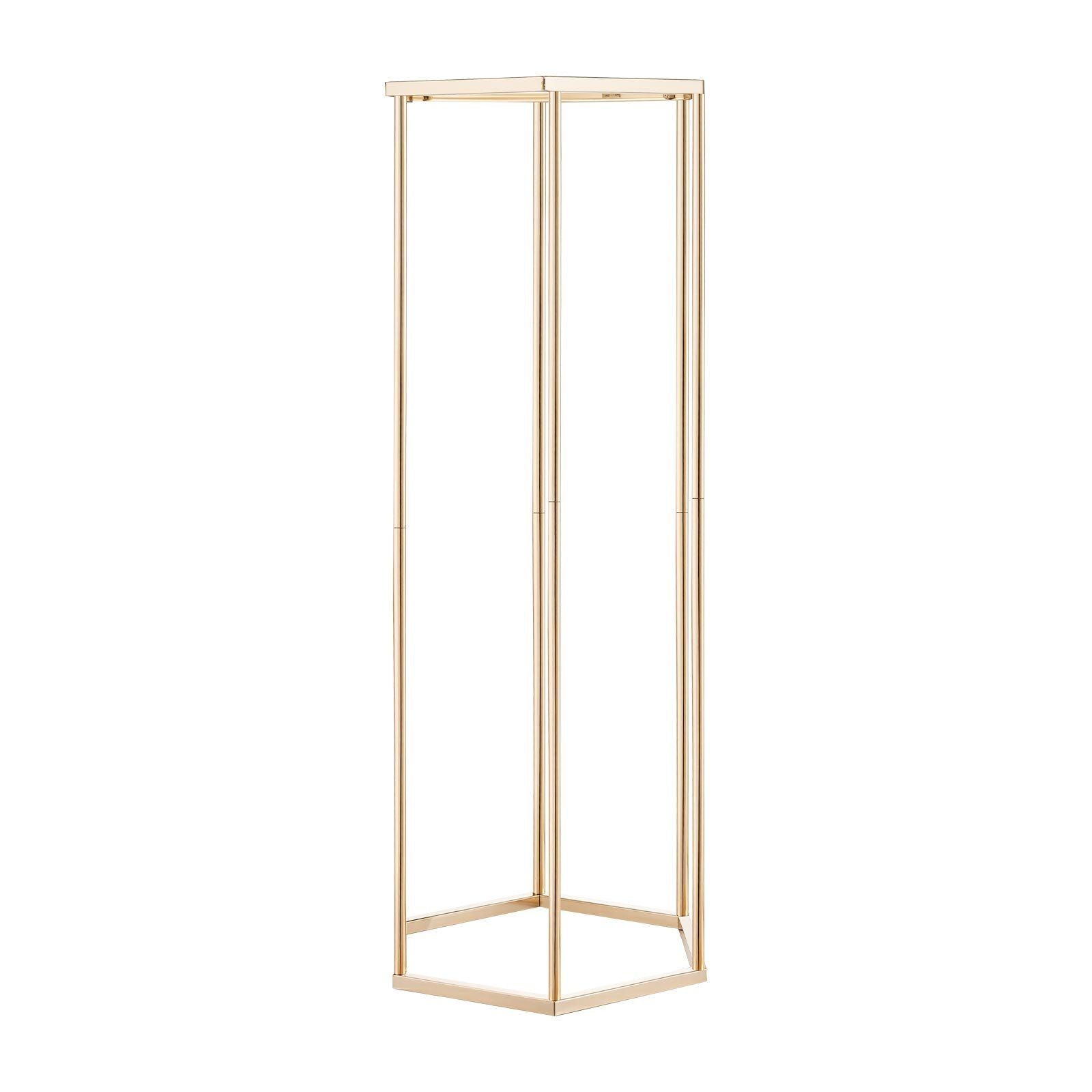 Wedding Flower Stand, 10PCS 80cm Column Flower Stand, Floral Stands with Acrylic Laminate, Hexagonal Cubic Floral Display Rack for Wedding, Party, Birthday, Home, Gold Centerpiece Stands