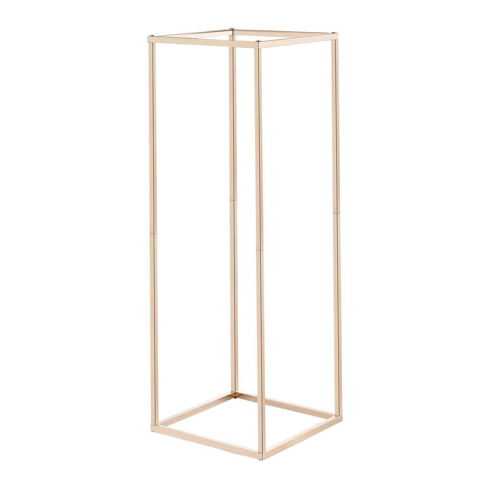 Wedding Flower Stand, 10PCS 80cm Column Flower Stand, Floral Stands with Hidden Screw, Rectangular Cubic Floral Display Rack for Wedding, Party, Birthday, Home, Gold Centerpiece Stands