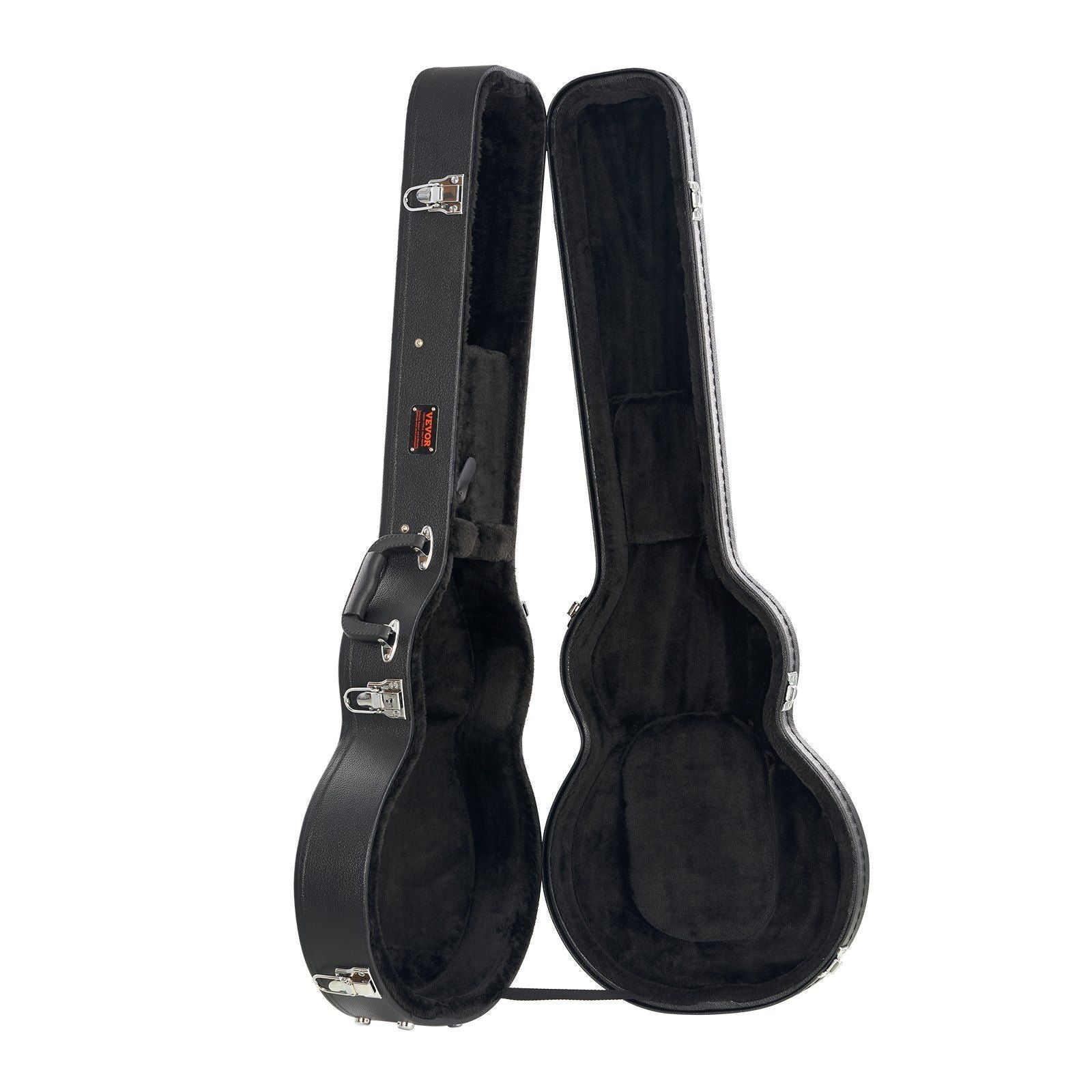 Electric Guitar Hard Case, 1050 mm Gourd-Shaped Guitar Hard Case, With Lock Latch Key Handle, PVC Padding Soft Lining Water-Resistant Hard Shell Guitar Cases, for 990 mm LES Paul Guitars, Black