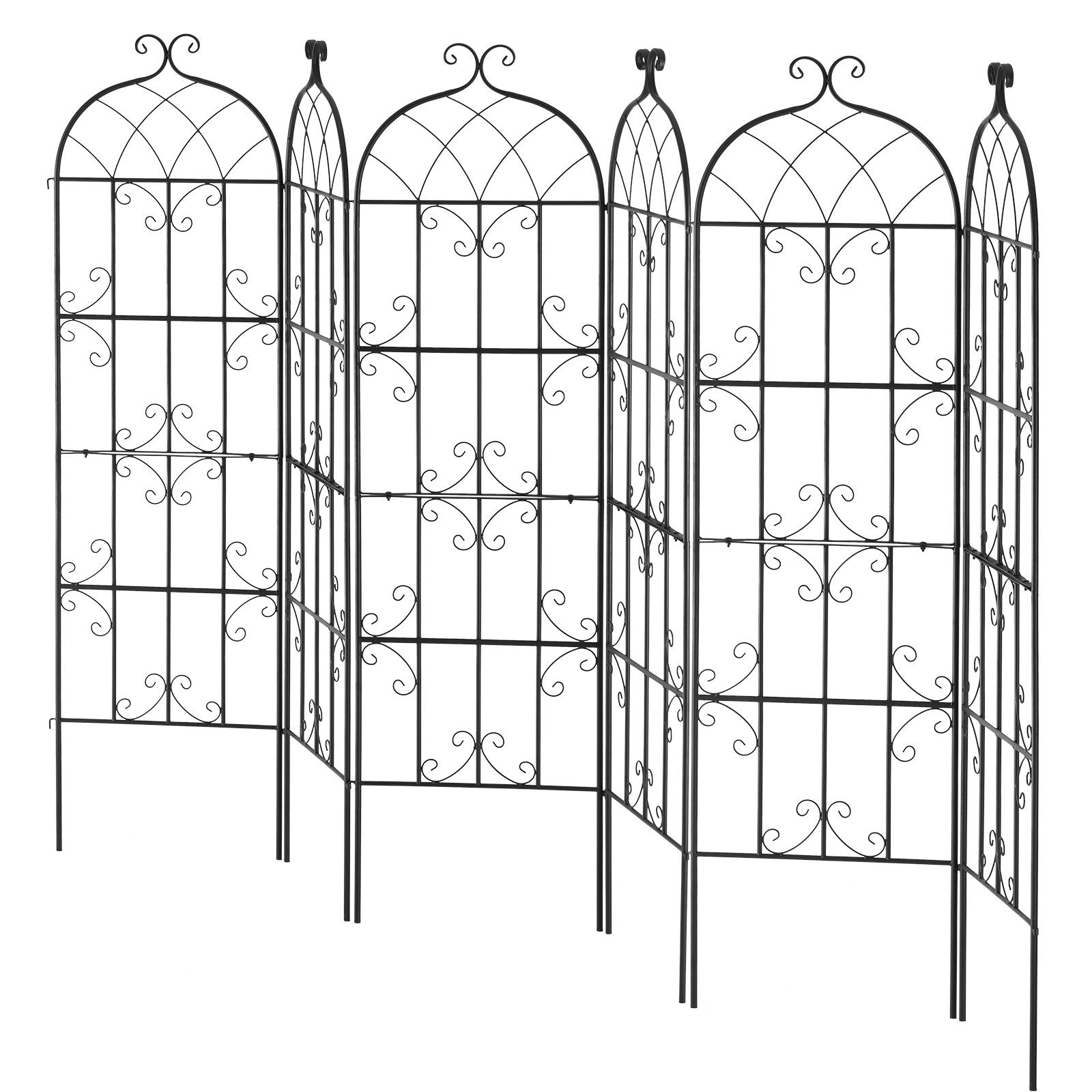 VEVOR 4 Packs Metal Garden Trellis for Climbing Plant Support 71x20 in Rustproof