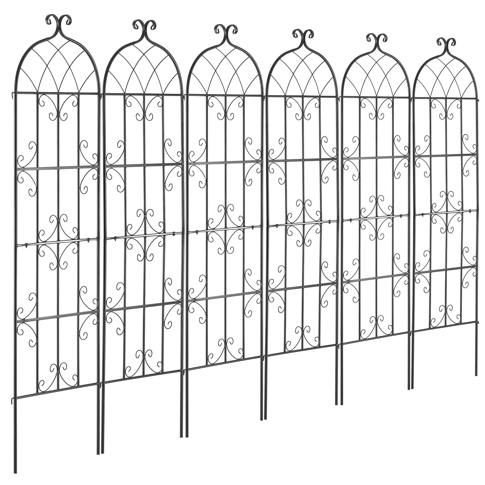 VEVOR 4 Packs Metal Garden Trellis for Climbing Plant Support 71x20 in Rustproof