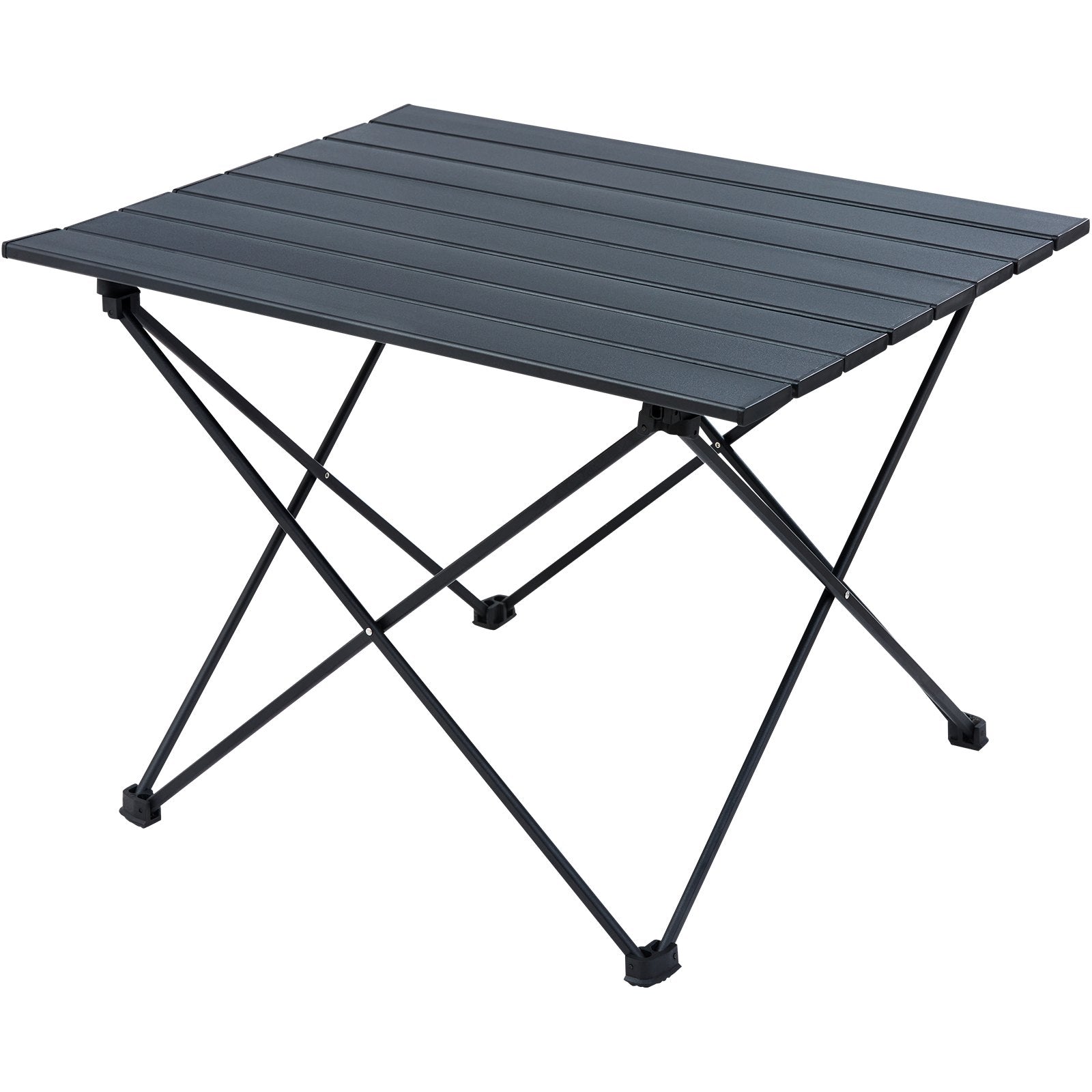 VEVOR Folding Camping Table, Outdoor Portable Side Tables, Lightweight Fold Up Table, Aluminum Alloy Ultra Compact Work Table with Carry Bag, For Cooking, Beach, Picnic, Travel, 22.2x15.9 inch, Black