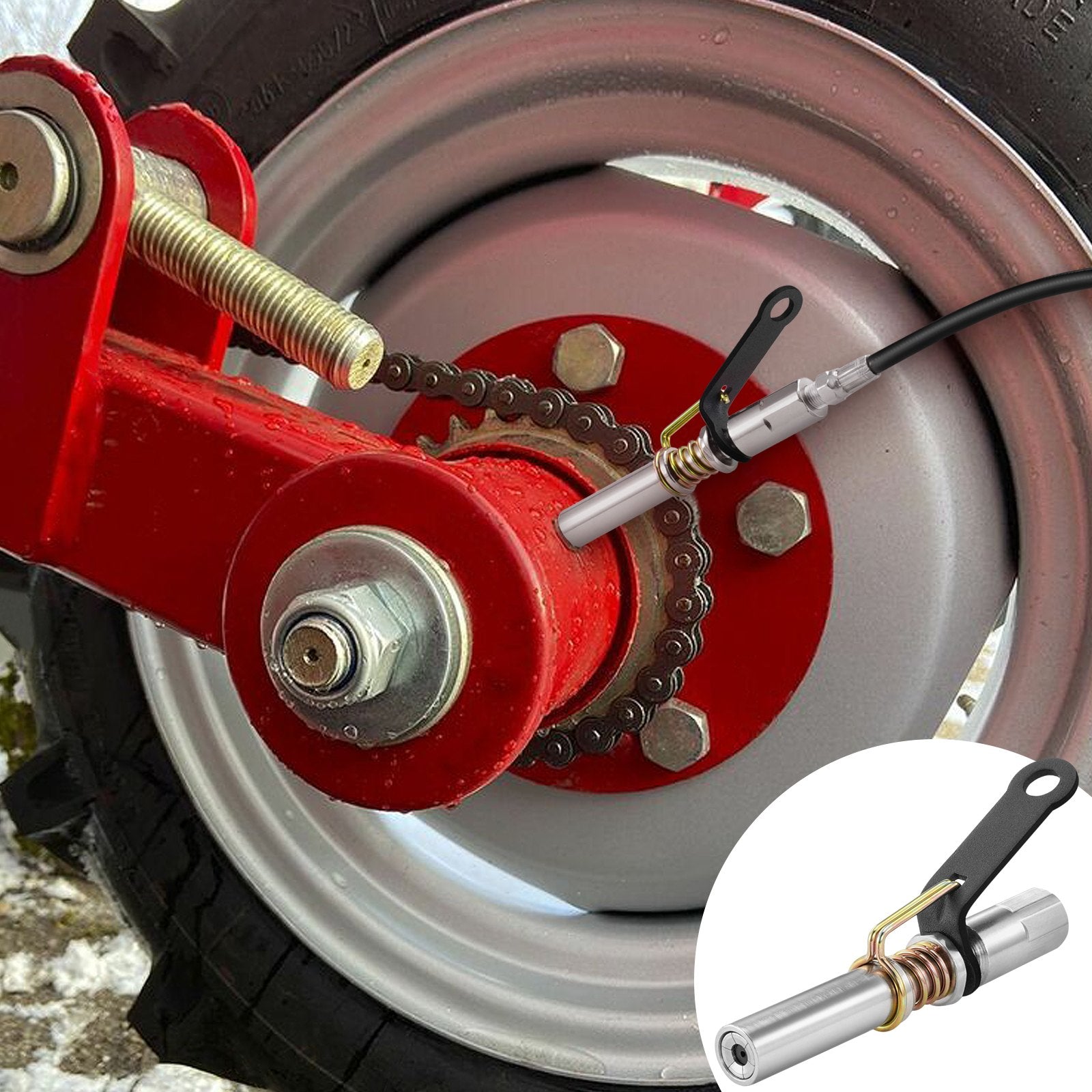 VEVOR Grease Gun Coupler High Pressure Quick Release Lock Oil Nozzle 10000 PSI