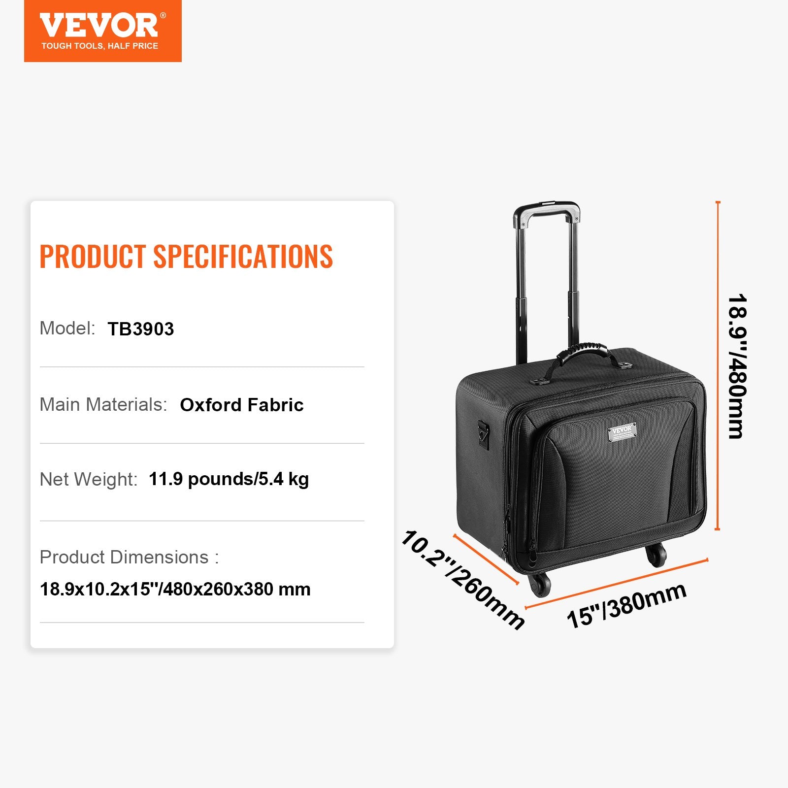 VEVOR Rolling Makeup Train Case Large Storage 3 Tiers, Convenient Carry With Handle, Wheels, Strap, Professional Makeup Storage Organizer Box Make Up Carrier Waterproof Oxford, Black