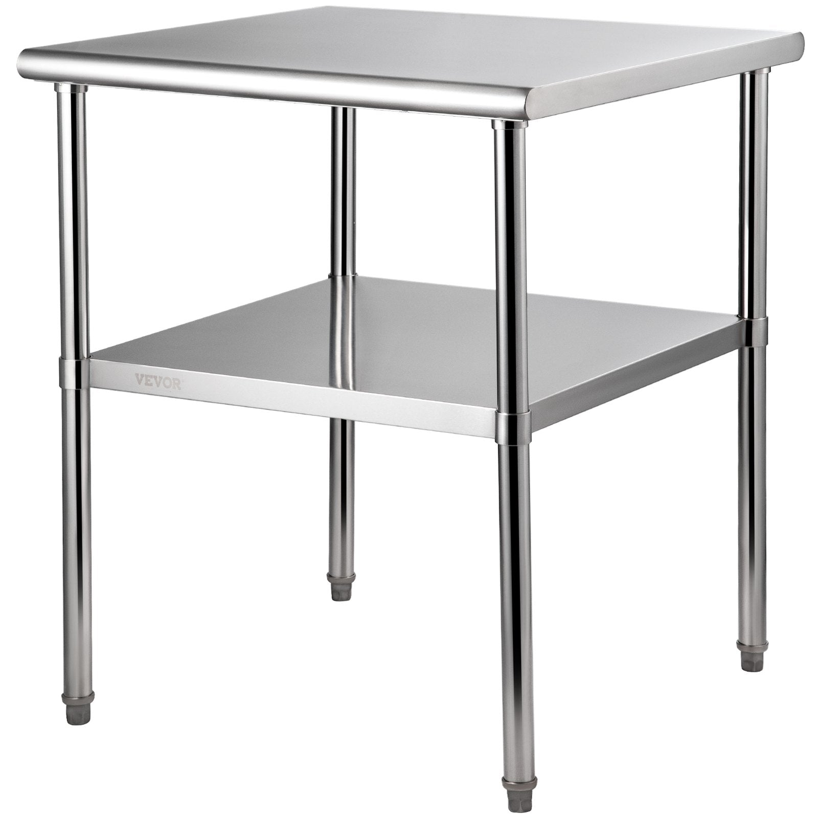 VEVOR Stainless Steel Work Prep Table Commercial Food Prep Table 30x30x36in