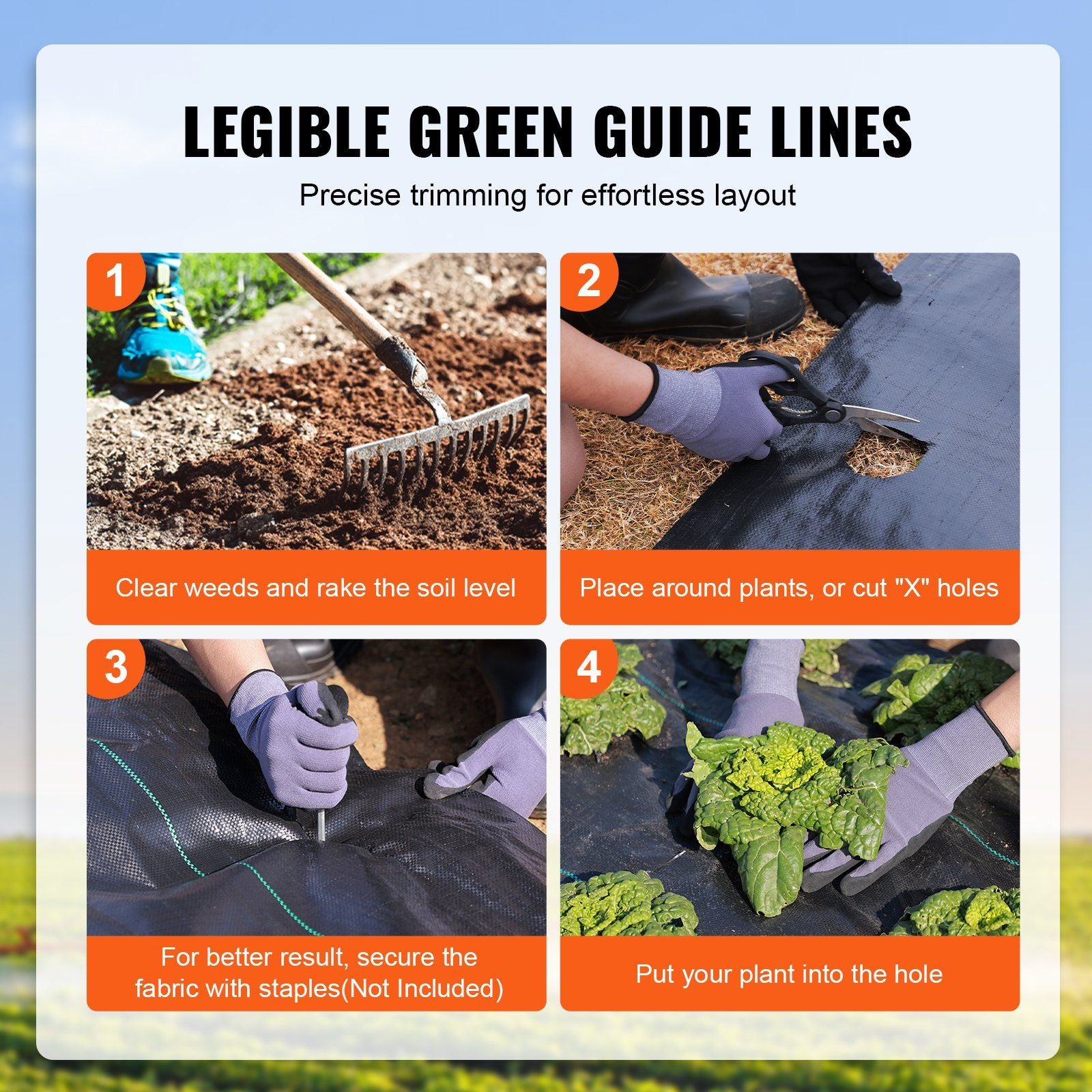 Weed Barrier Landscape Fabric, 4*50FT Heavy Duty Garden Weed Fabric, Woven PP Weed Control Fabric, Driveway Fabric, Geotextile Fabric for Landscaping, Ground Cover, Weed Blocker Weed Mat, Black