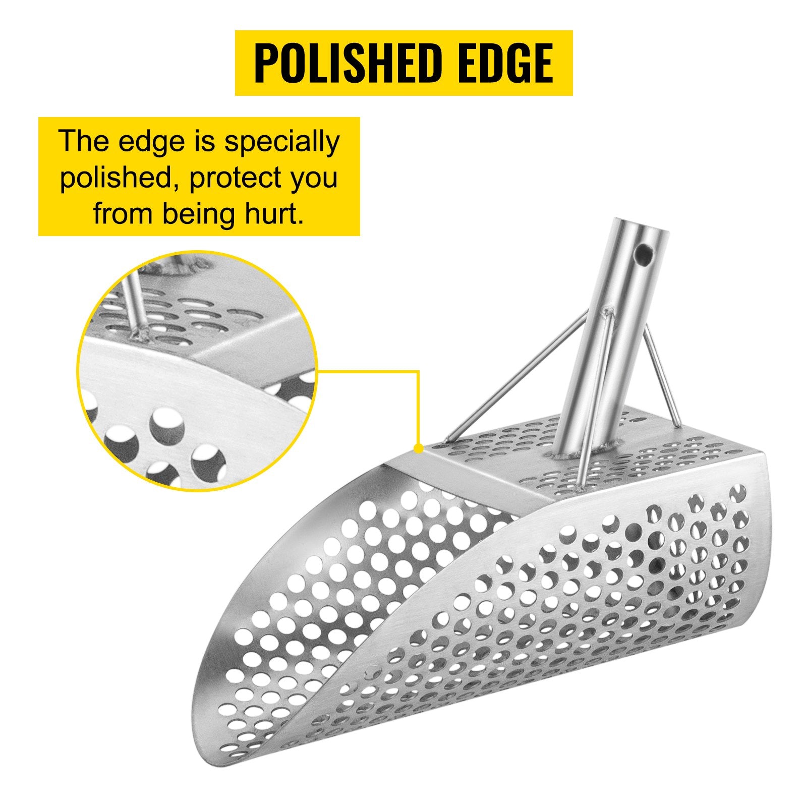 VEVOR Metal Detector Sand Scoop Detecting Hunting Scoop w/ Carbon Fiber Handle
