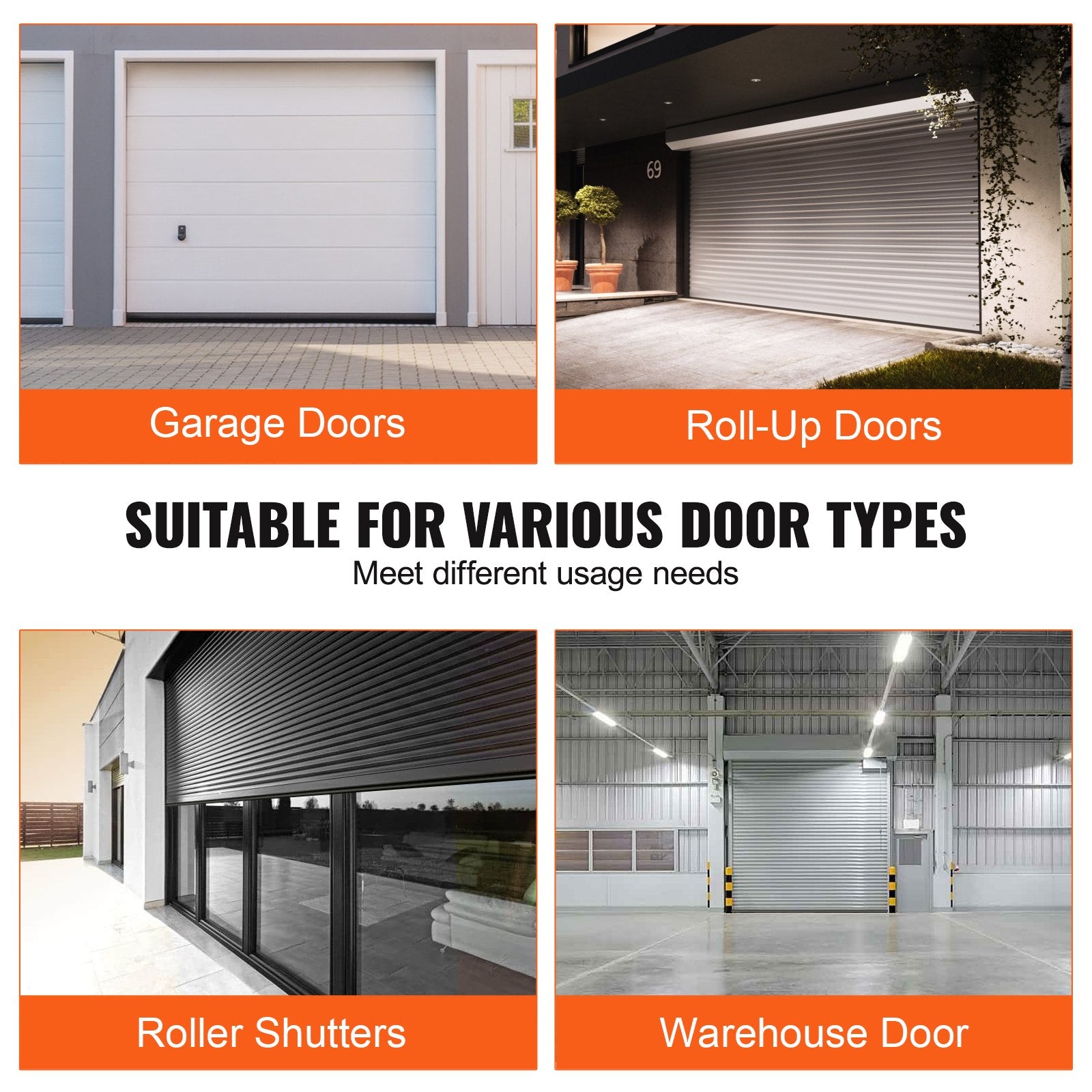 VEVOR Garage Door Seals Bottom Rubber, U Shape +O Ring Combination Garage Door Bottom Weather Seal, 20ft Weatherproofing Garage Door Seal, 5/16 inch T-ends and 3 3/4 inch Width, for Doors, Black