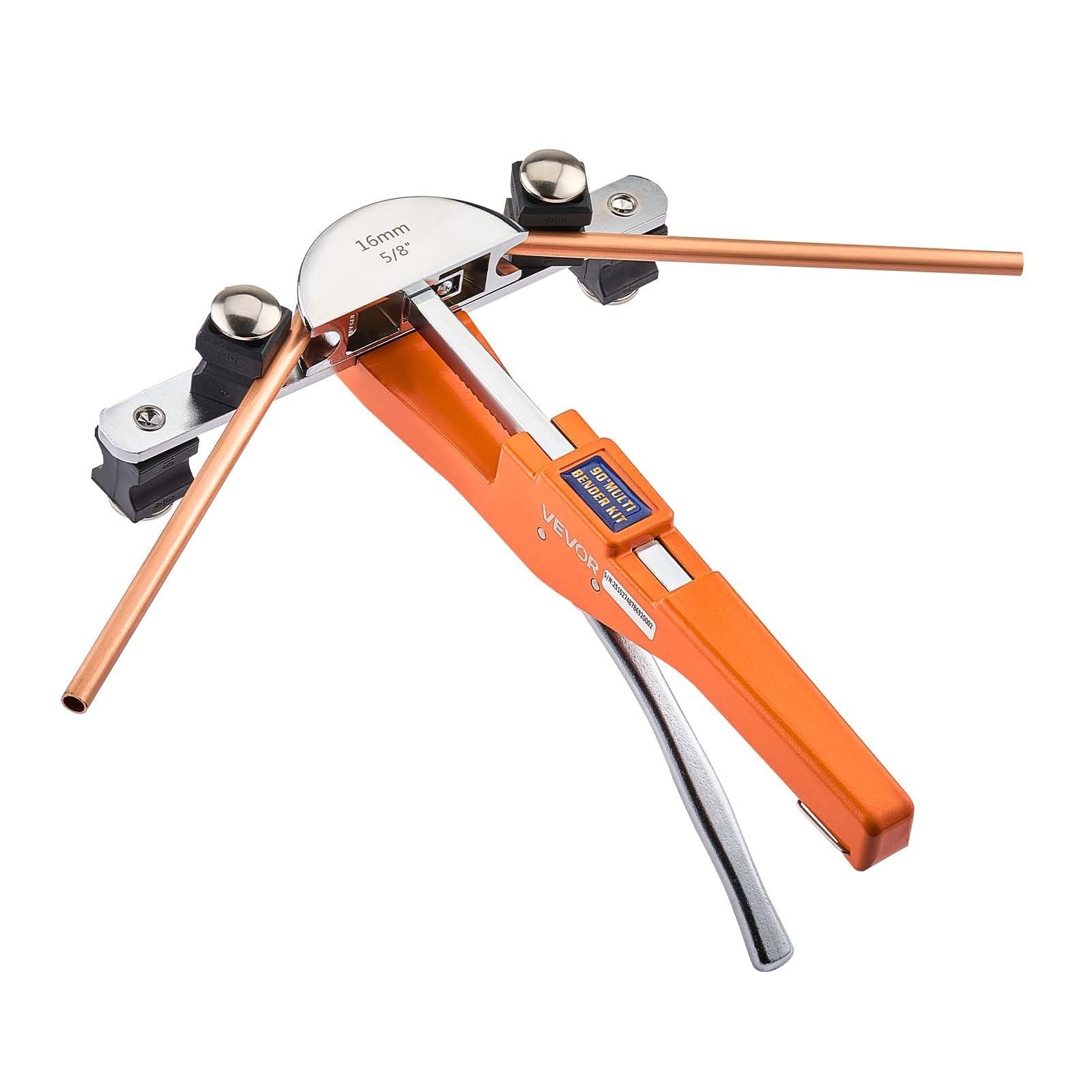 Tubing Bender Kit, 6 mm to 22 mm, Compact Ratcheting Tube Pipe Bender, Ratchet Hand Bending Tool, with 7 Aluminium Alloy Dies, HVAC Tools, for Copper Aluminum HVAC Refrigeration Maintenance