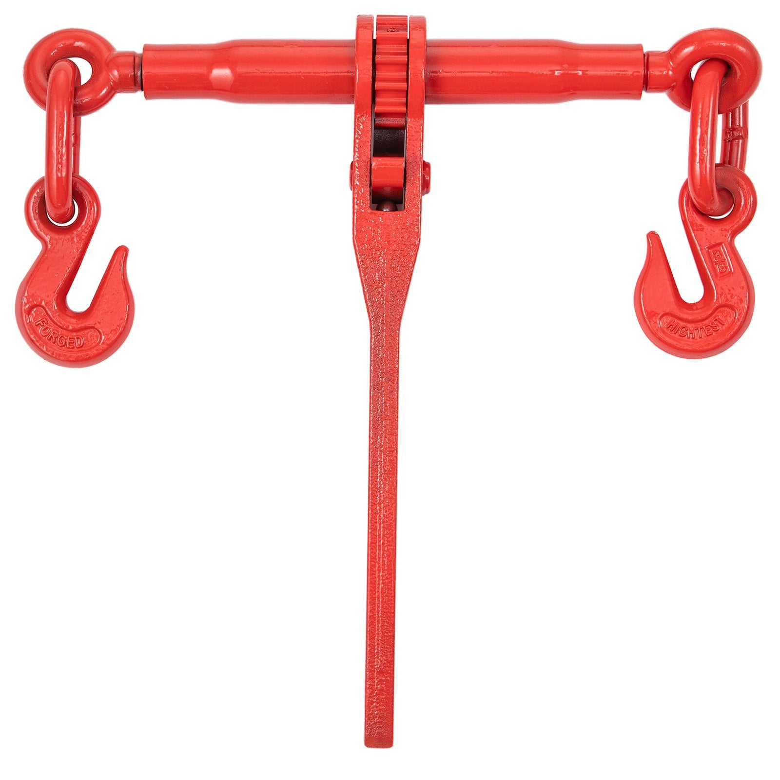 VEVOR Chain Load Binder, 8 mm Tie Down Kit with 3 Ton Working Load Capacity and Two Grab Hooks, Includes (4) Ratchet Binders - (4) 6.4 m Grade 80 Chains, Transport Load Package for Hauling, Towing