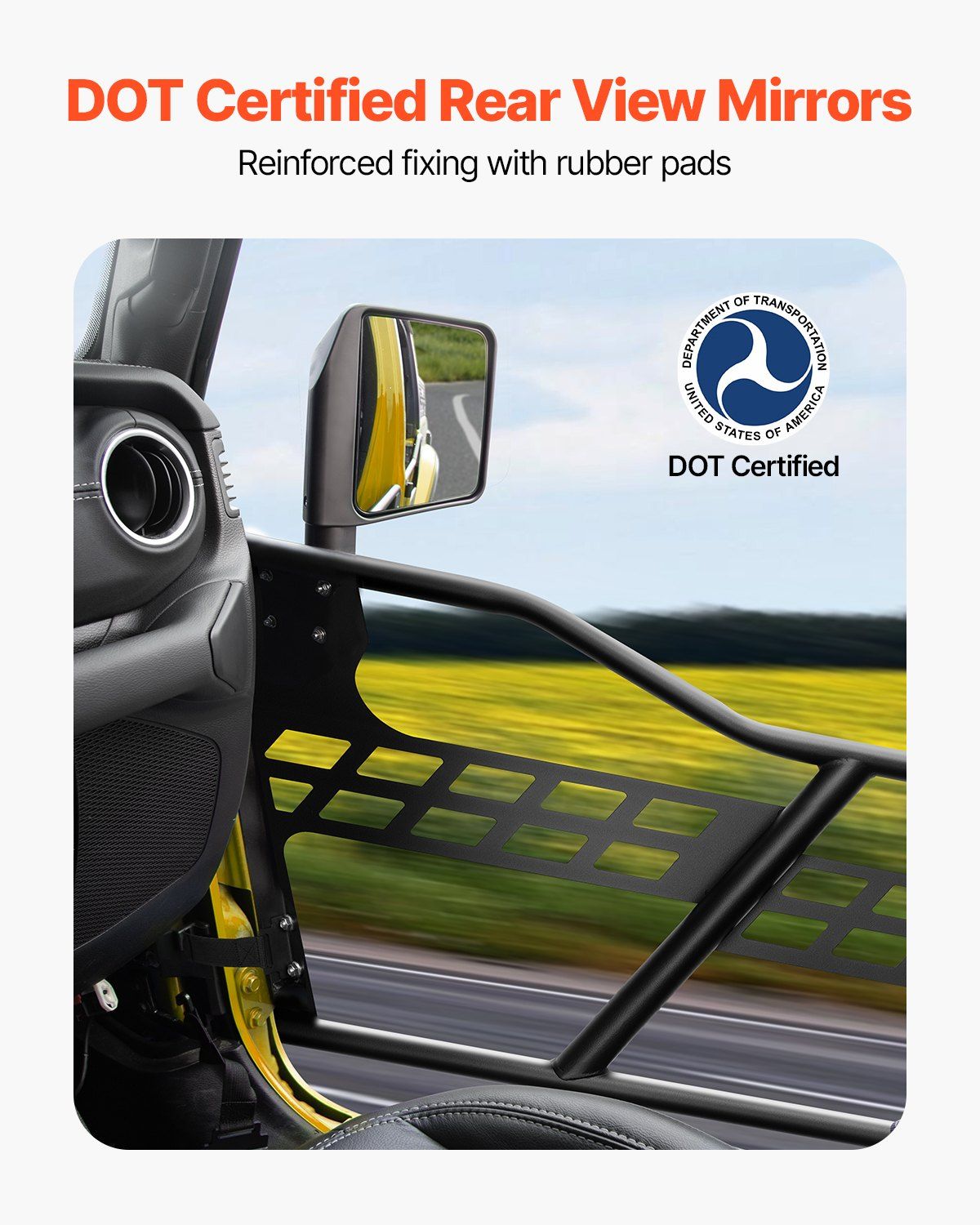 Jeep Tube Doors, 4-Door, Hunting Style Jeep Tubular Door with DOT Certified Rear View Mirrors, Jeep Doors with Rear Mirrors for 2018-2024 Jeep Wrangler JL & 2020-2024 Jeep Gladiator JT