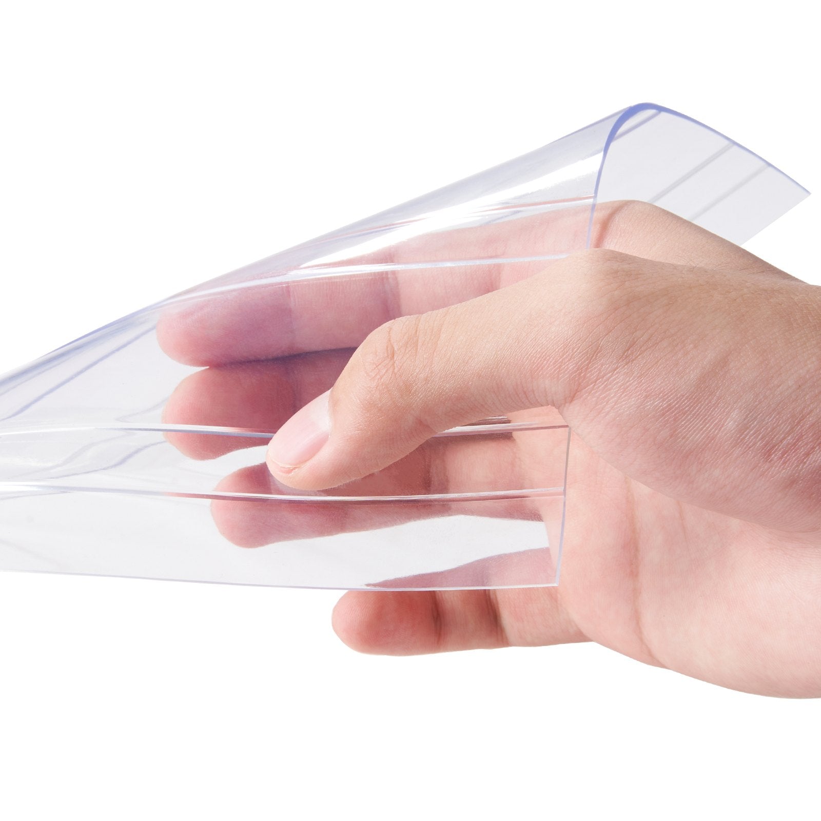 VEVOR Strip Curtain, 4572 cm Length x 20 cm Width x 2 mm Thickness, Clear Ribbed PVC Curtain Strip Door Bulk Roll, Plastic Door Strips for Doorways of Supermarket, Garage, Warehouse, Barn, Pet House