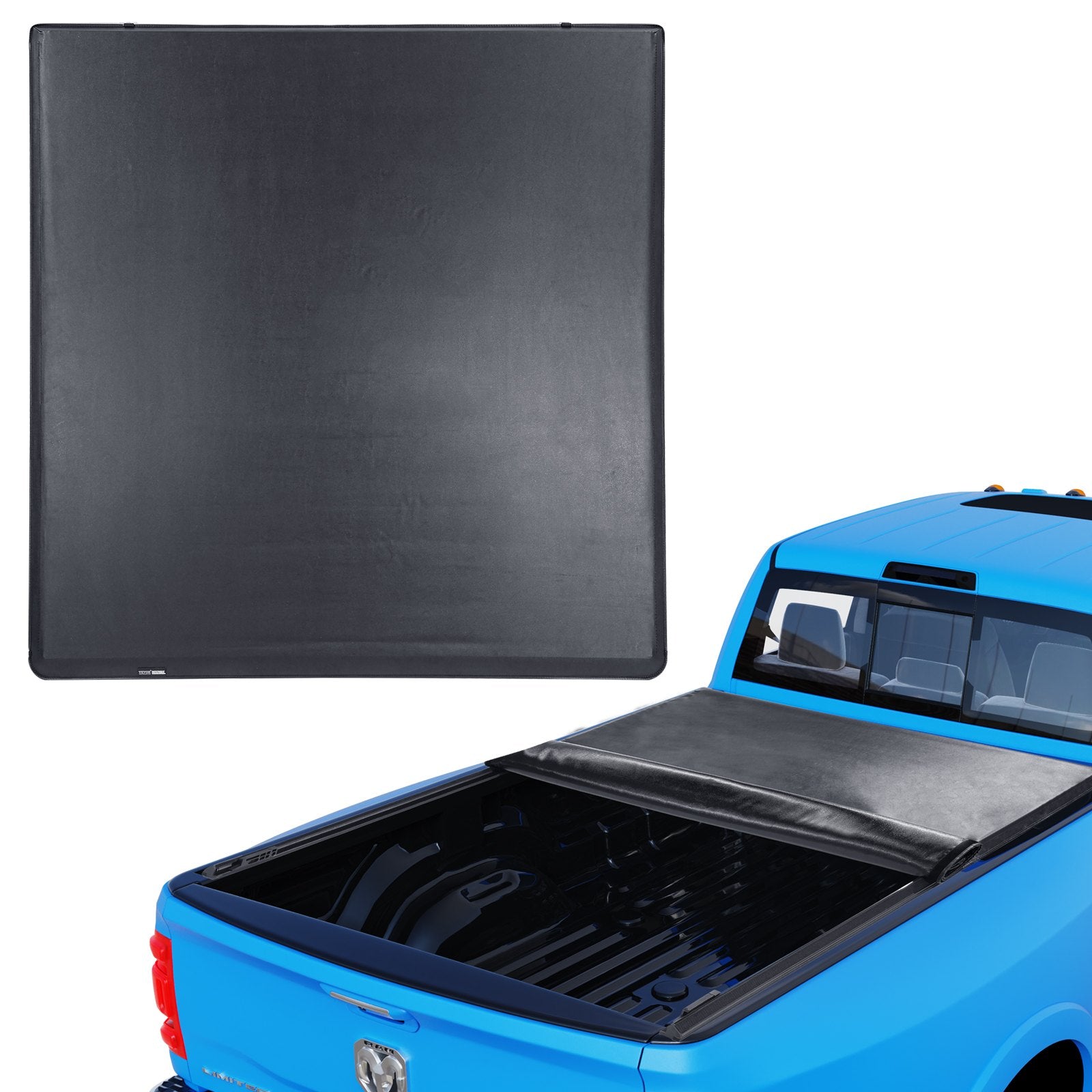 VEVOR Truck Bed Cover, Roll Up Truck Bed Tonneau Cover, Compatible with 2002-2018 Dodge Ram 1500, 2003-2024 2500 3500, 2019-2024 Classic, for 6.4 x 5.5 ft Bed, Soft PVC material, Roll Up Tonneau Cover